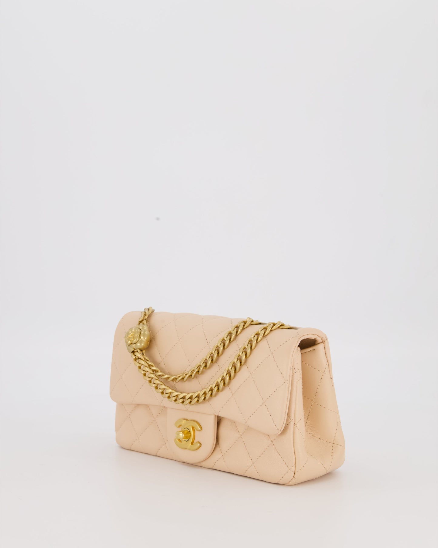 Chanel Coco Crush Peach Mini Rectangular Flap Bag in Lambskin Leather with Brushed Gold Hardware