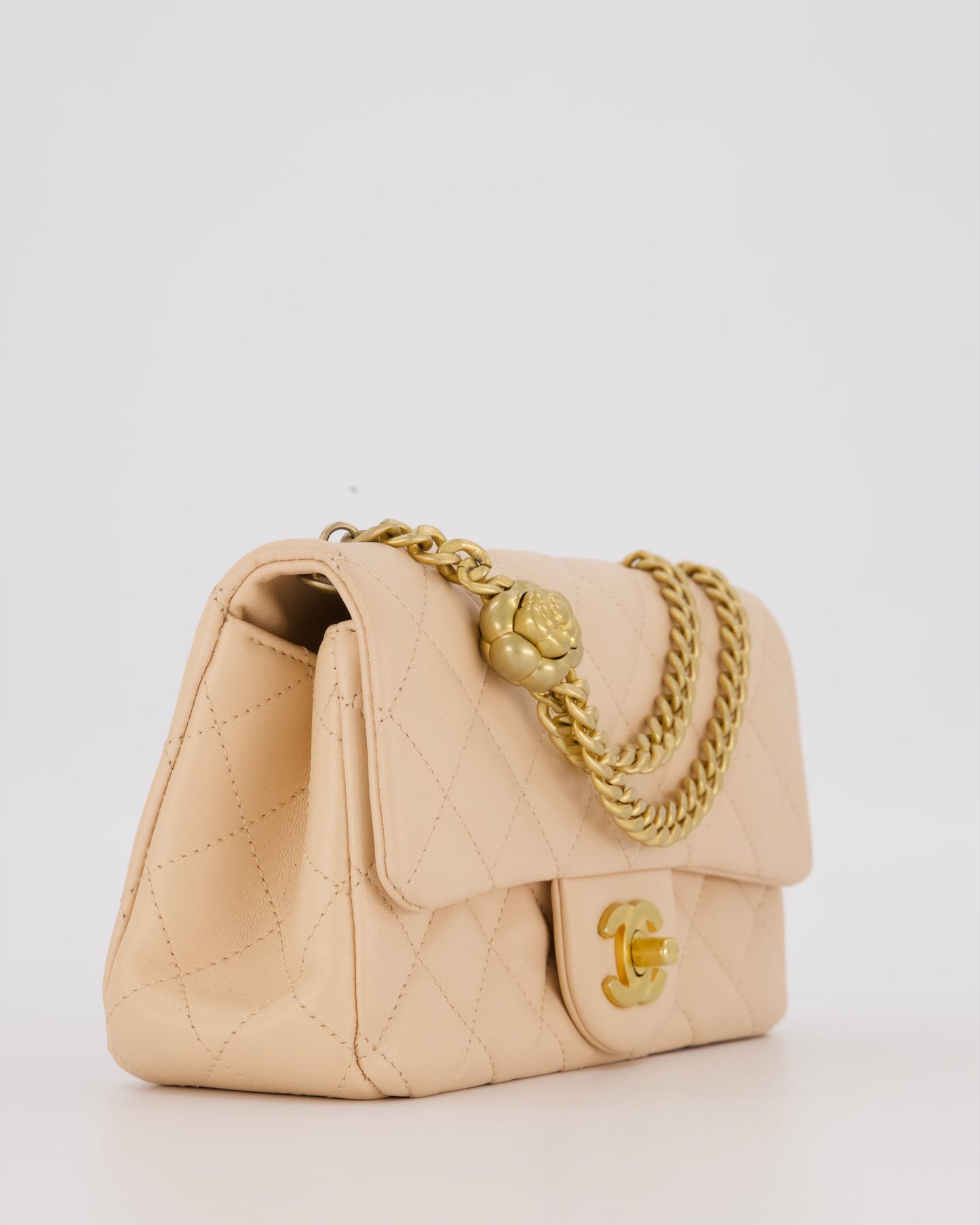 Chanel Coco Crush Peach Mini Rectangular Flap Bag in Lambskin Leather with Brushed Gold Hardware