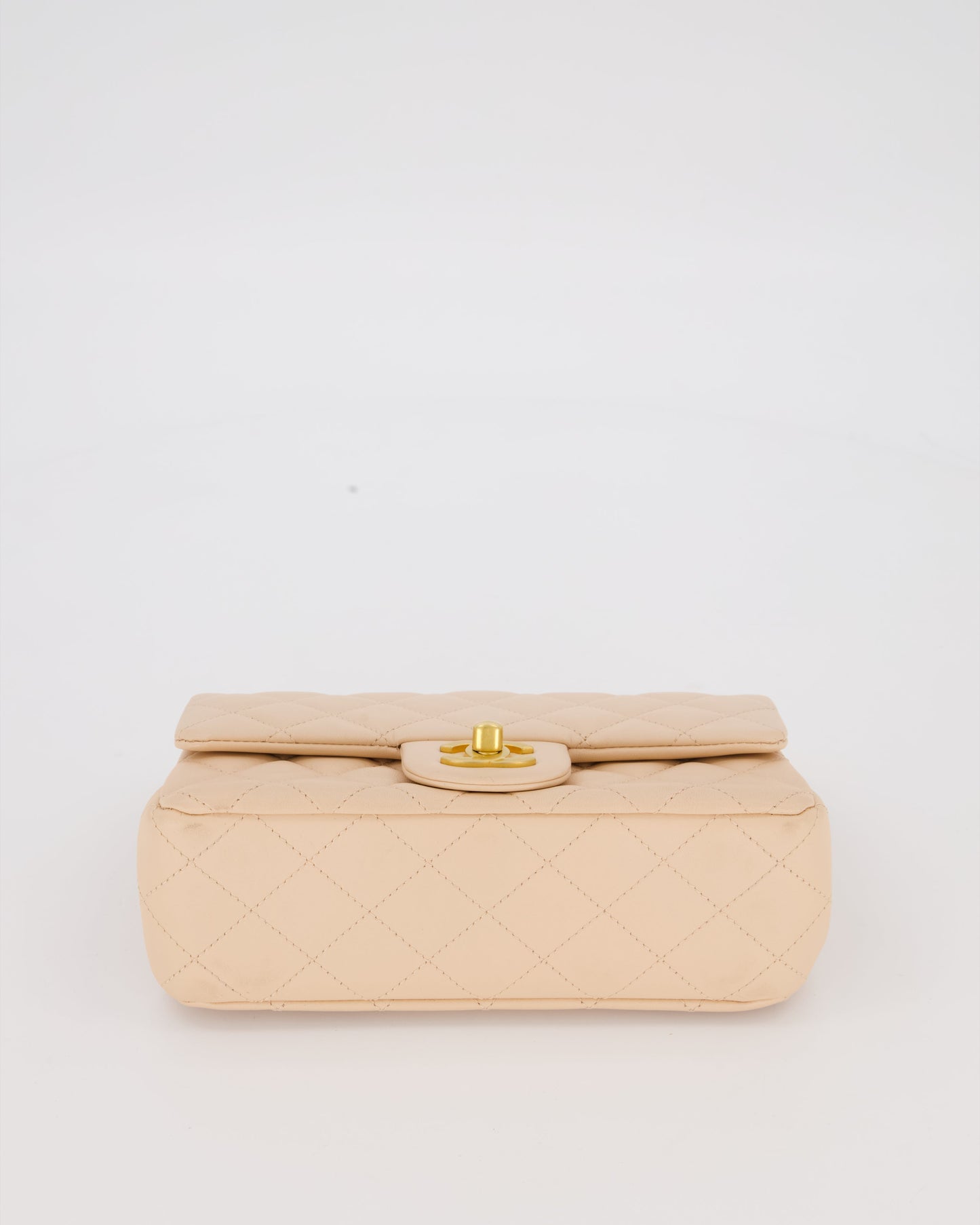 Chanel Coco Crush Peach Mini Rectangular Flap Bag in Lambskin Leather with Brushed Gold Hardware
