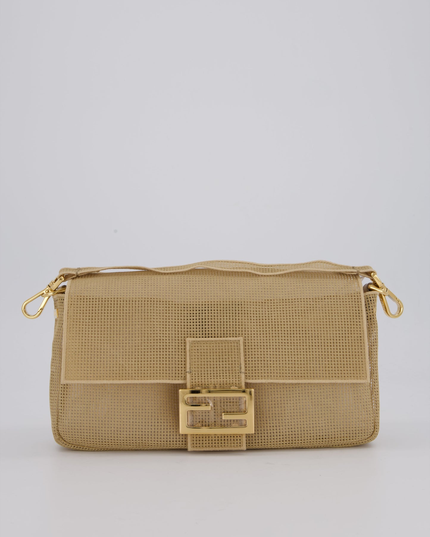 *LIMITED EDITION* Fendi Baguette Bag with Needlepoint Embroidery Kit in Perforated Cotton with Gold Hardware