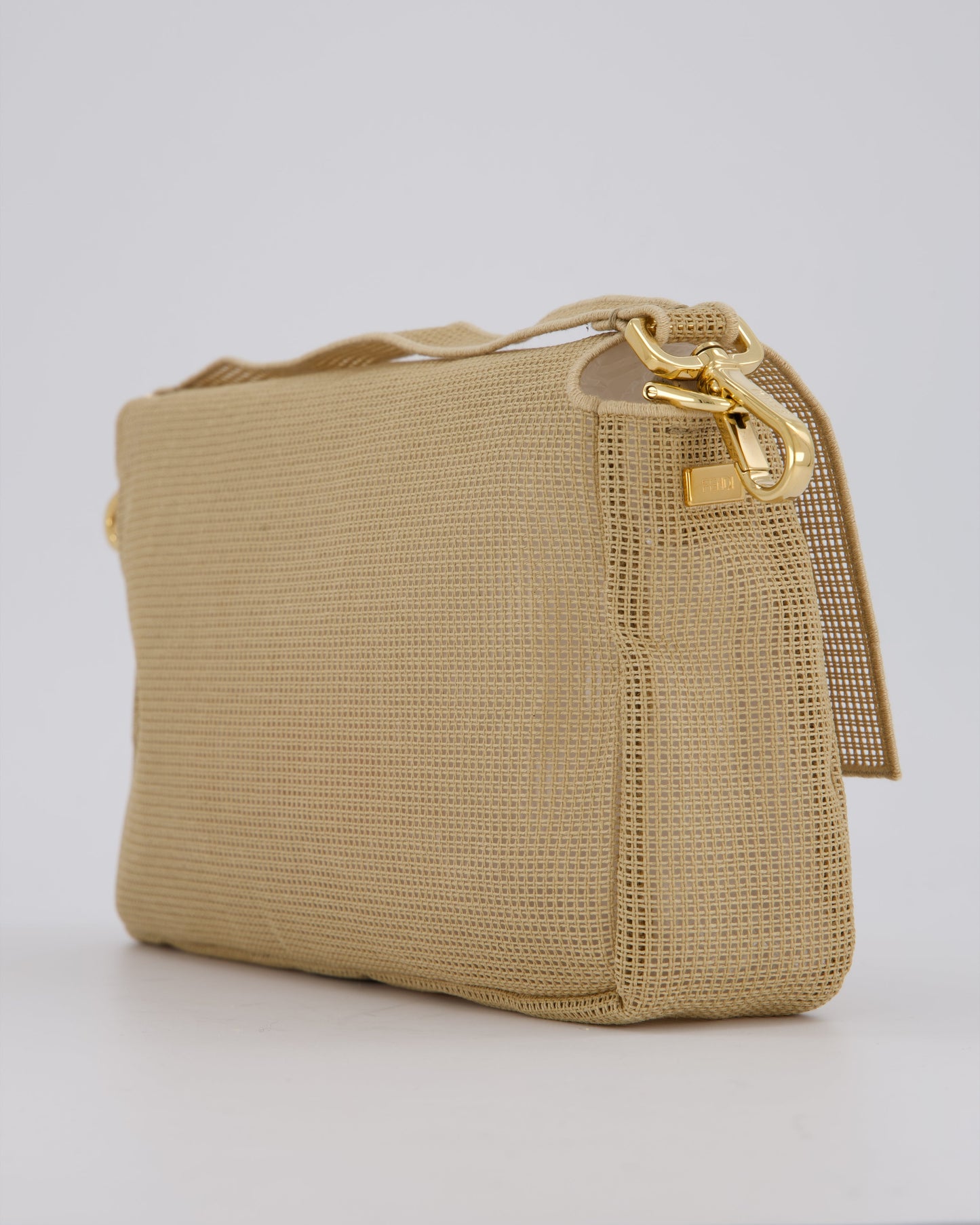 *LIMITED EDITION* Fendi Baguette Bag with Needlepoint Embroidery Kit in Perforated Cotton with Gold Hardware