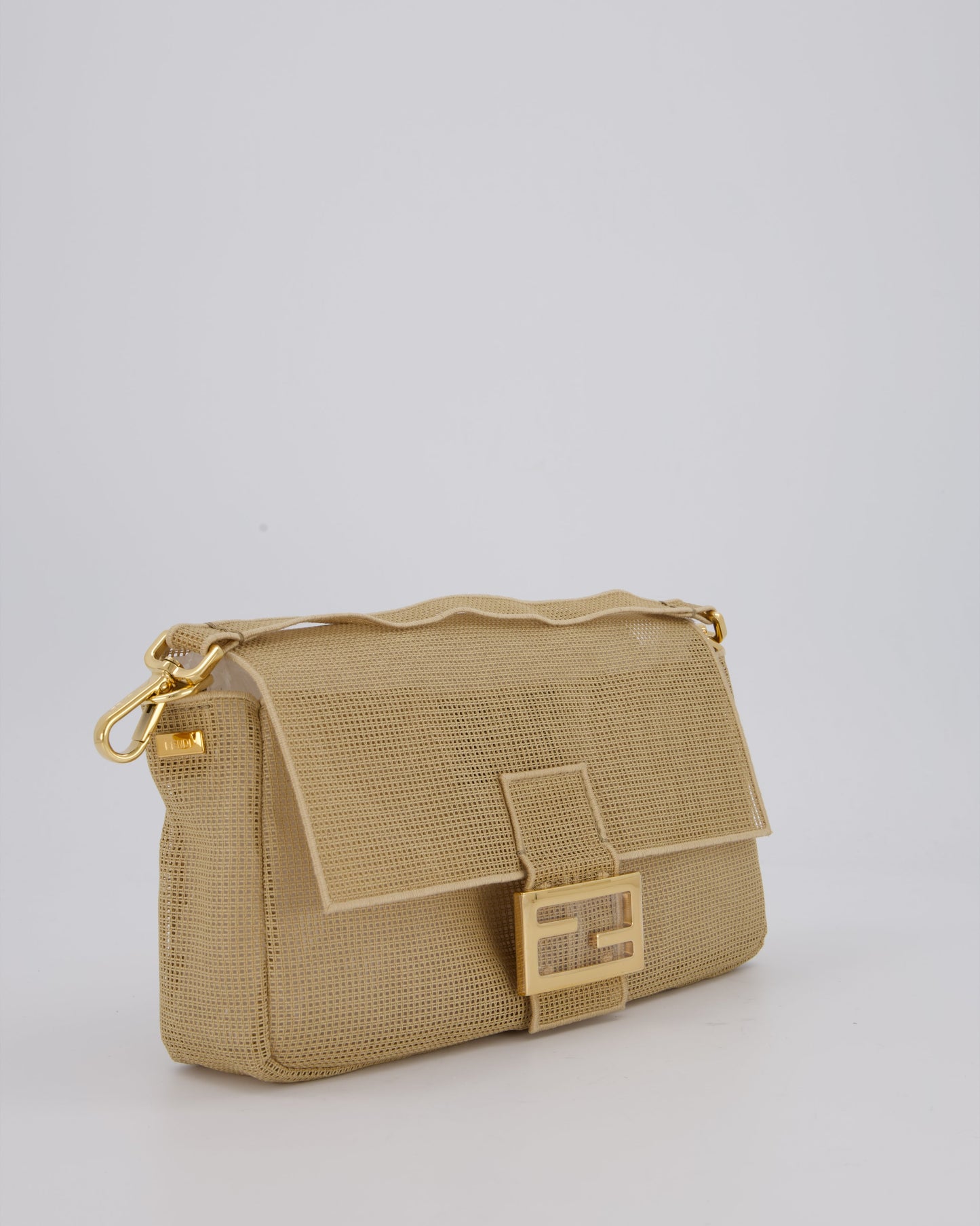 *LIMITED EDITION* Fendi Baguette Bag with Needlepoint Embroidery Kit in Perforated Cotton with Gold Hardware