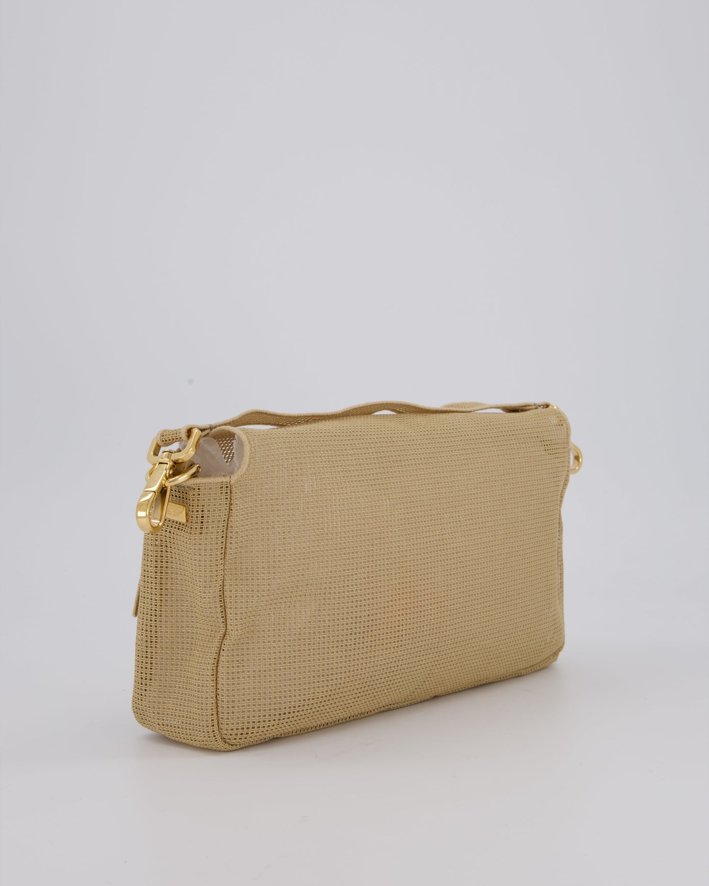 *LIMITED EDITION* Fendi Baguette Bag with Needlepoint Embroidery Kit in Perforated Cotton with Gold Hardware