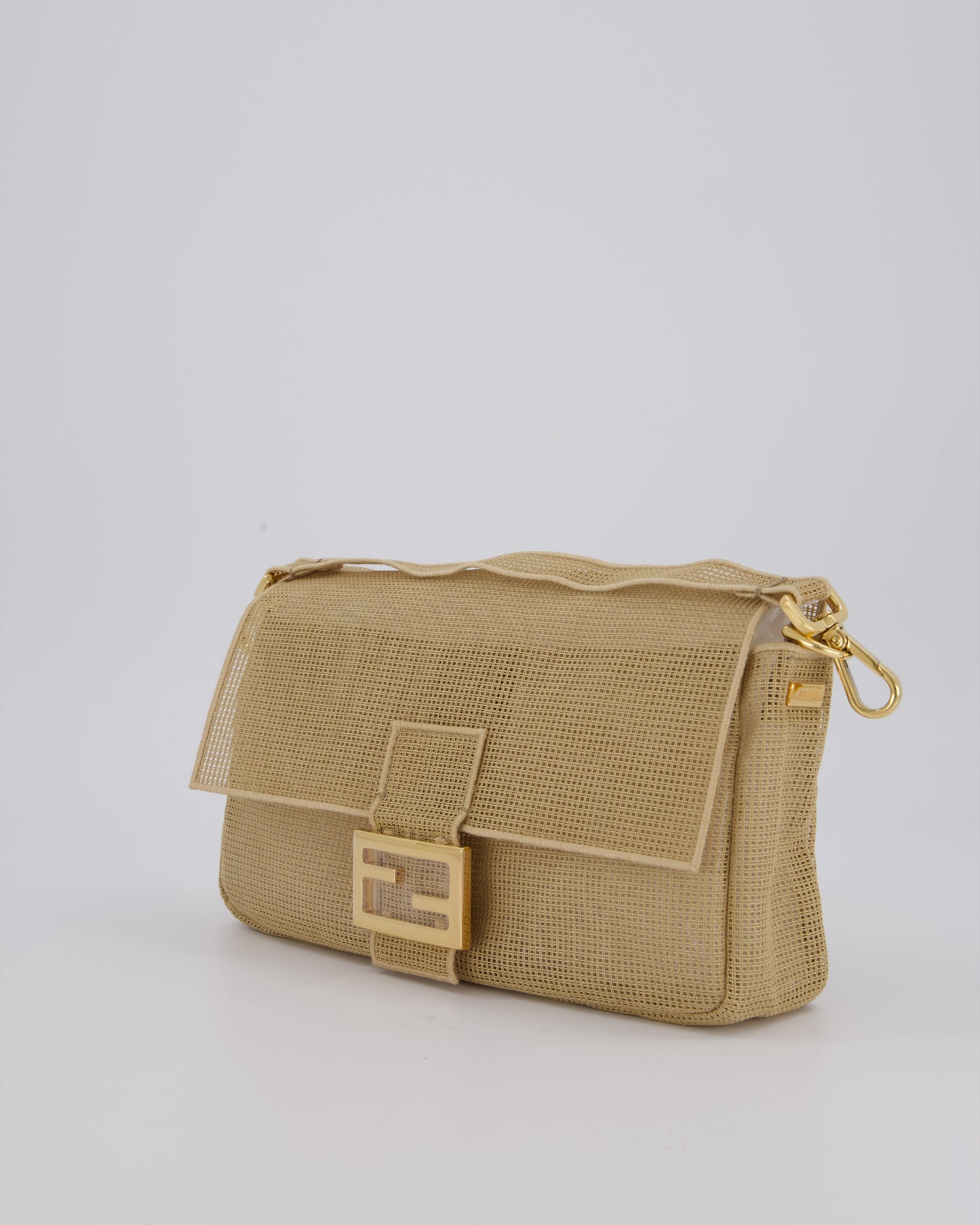 *LIMITED EDITION* Fendi Baguette Bag with Needlepoint Embroidery Kit in Perforated Cotton with Gold Hardware
