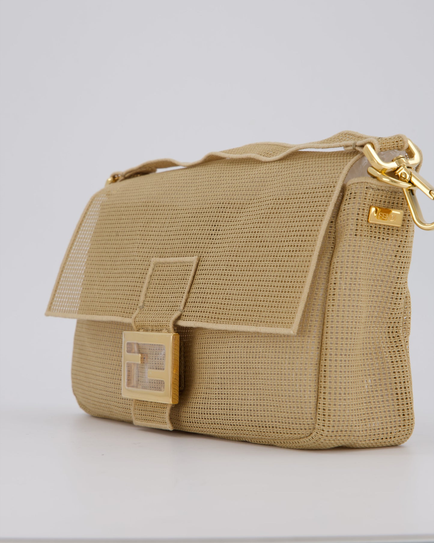*LIMITED EDITION* Fendi Baguette Bag with Needlepoint Embroidery Kit in Perforated Cotton with Gold Hardware