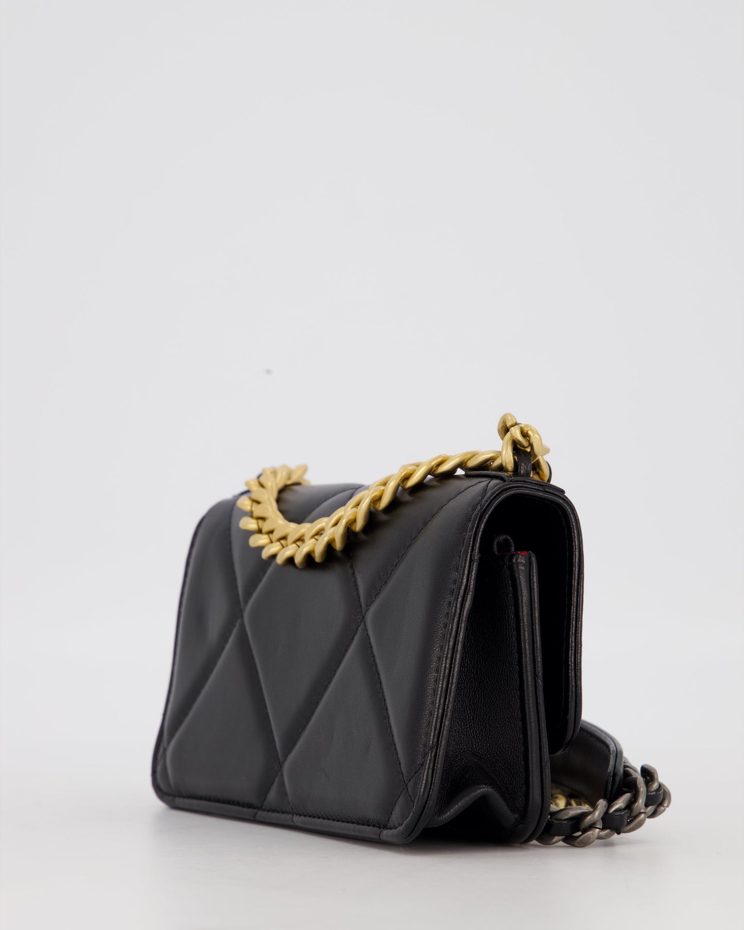Chanel 19 Black Wallet On Chain in Lambskin Leather with Mixed Gold Hardware