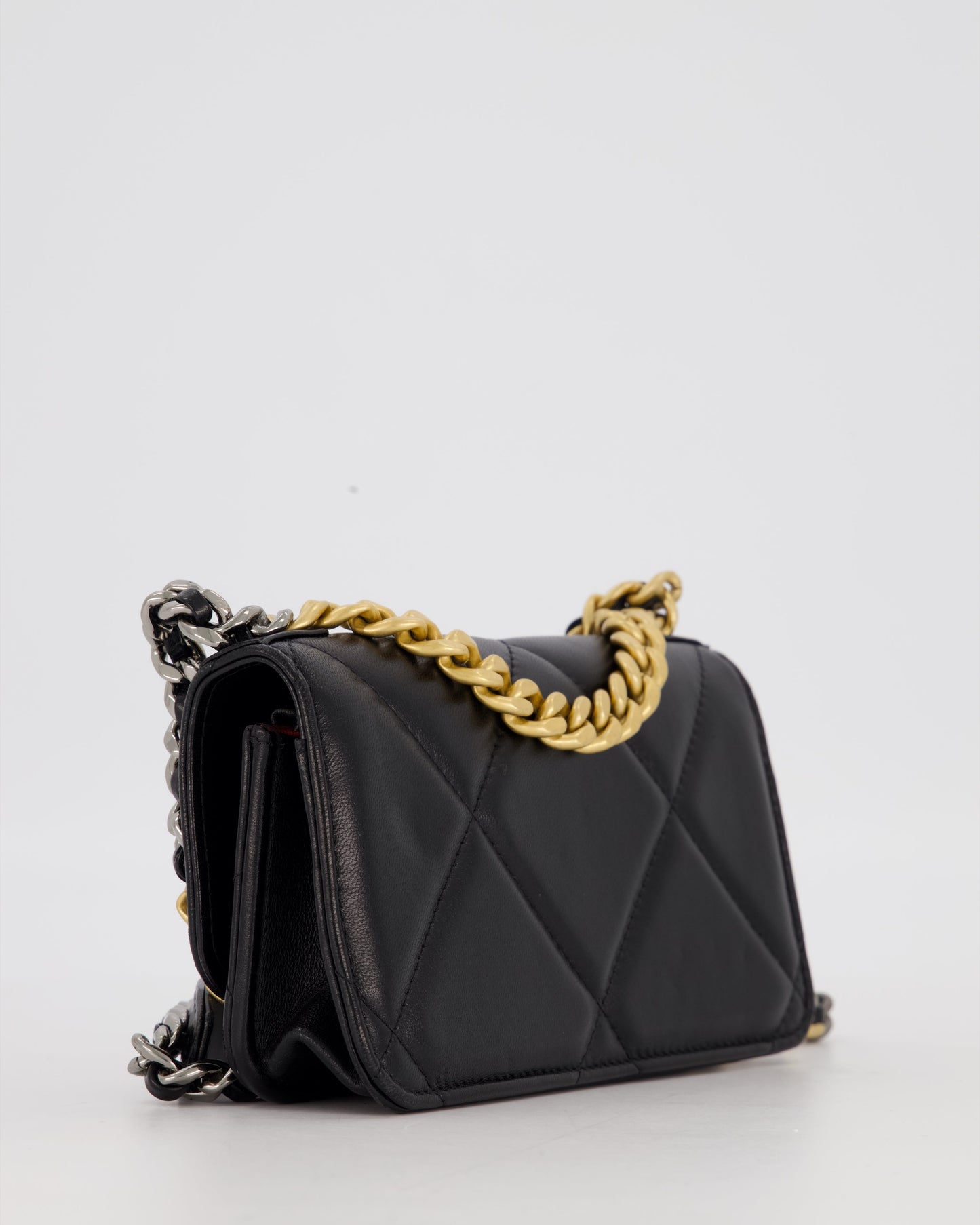Chanel 19 Black Wallet On Chain in Lambskin Leather with Mixed Gold Hardware