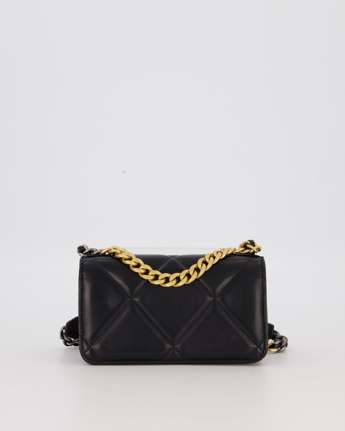 Chanel 19 Black Wallet On Chain in Lambskin Leather with Mixed Gold Hardware