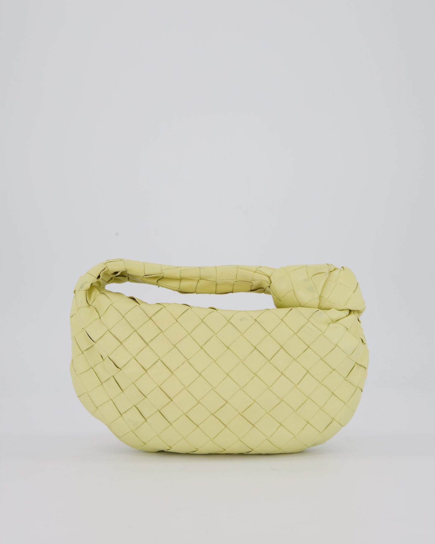 Bottega Veneta Yellow Mini Jodie Bag in Intrecciato Leather with Silver Hardware