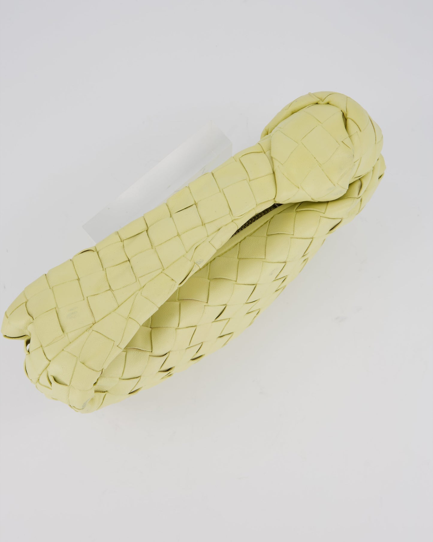 Bottega Veneta Yellow Mini Jodie Bag in Intrecciato Leather with Silver Hardware