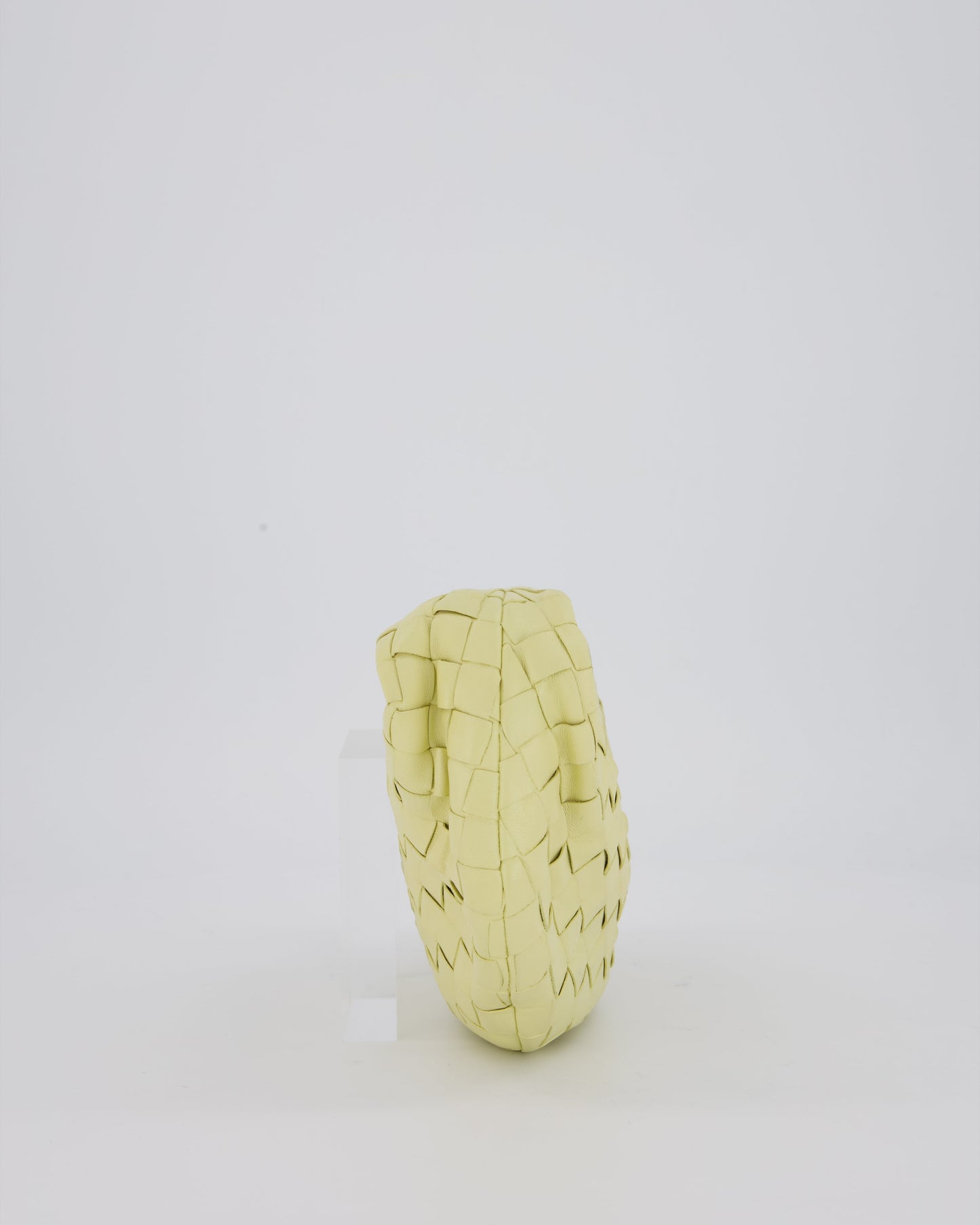 Bottega Veneta Yellow Mini Jodie Bag in Intrecciato Leather with Silver Hardware