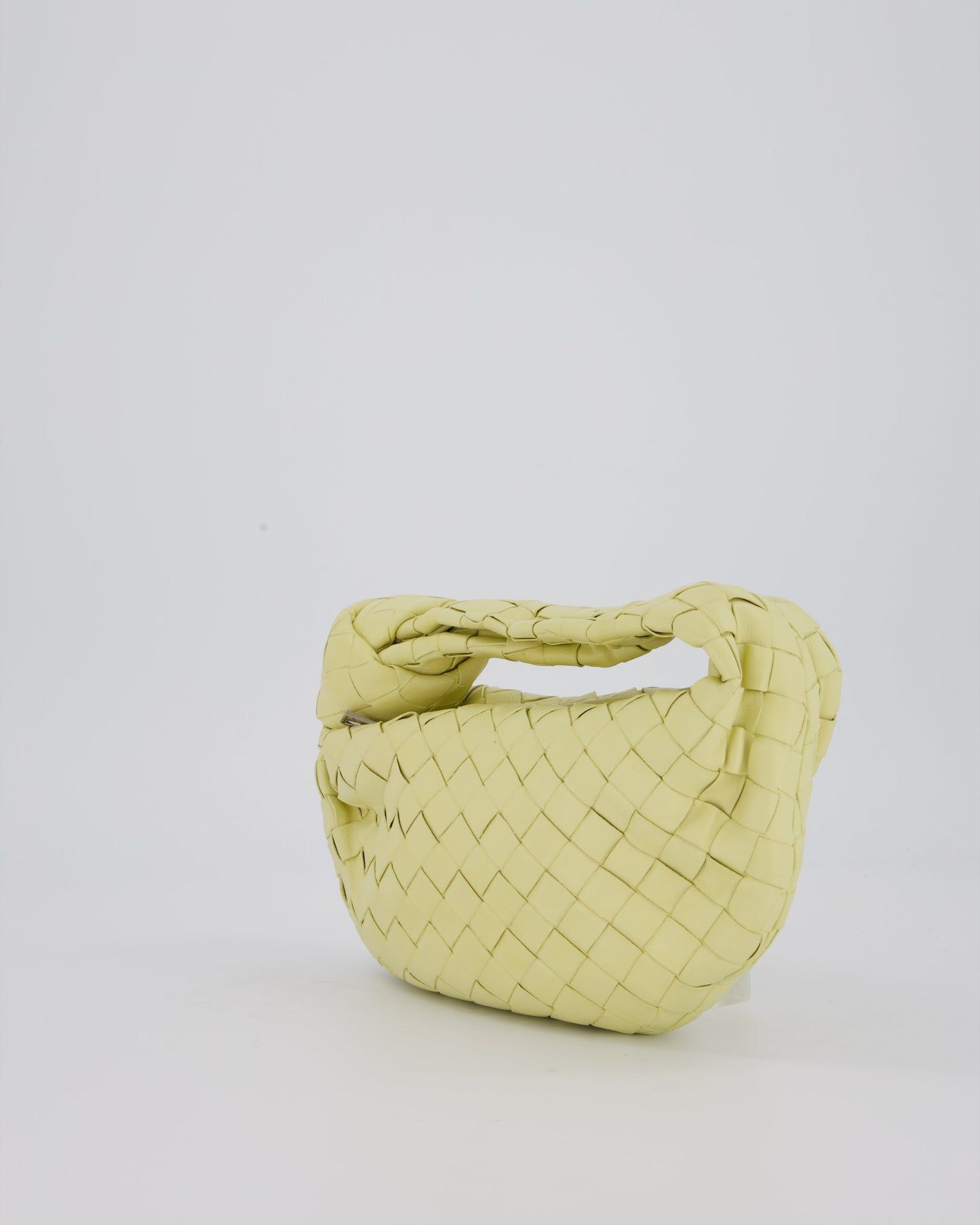 Bottega Veneta Yellow Mini Jodie Bag in Intrecciato Leather with Silver Hardware