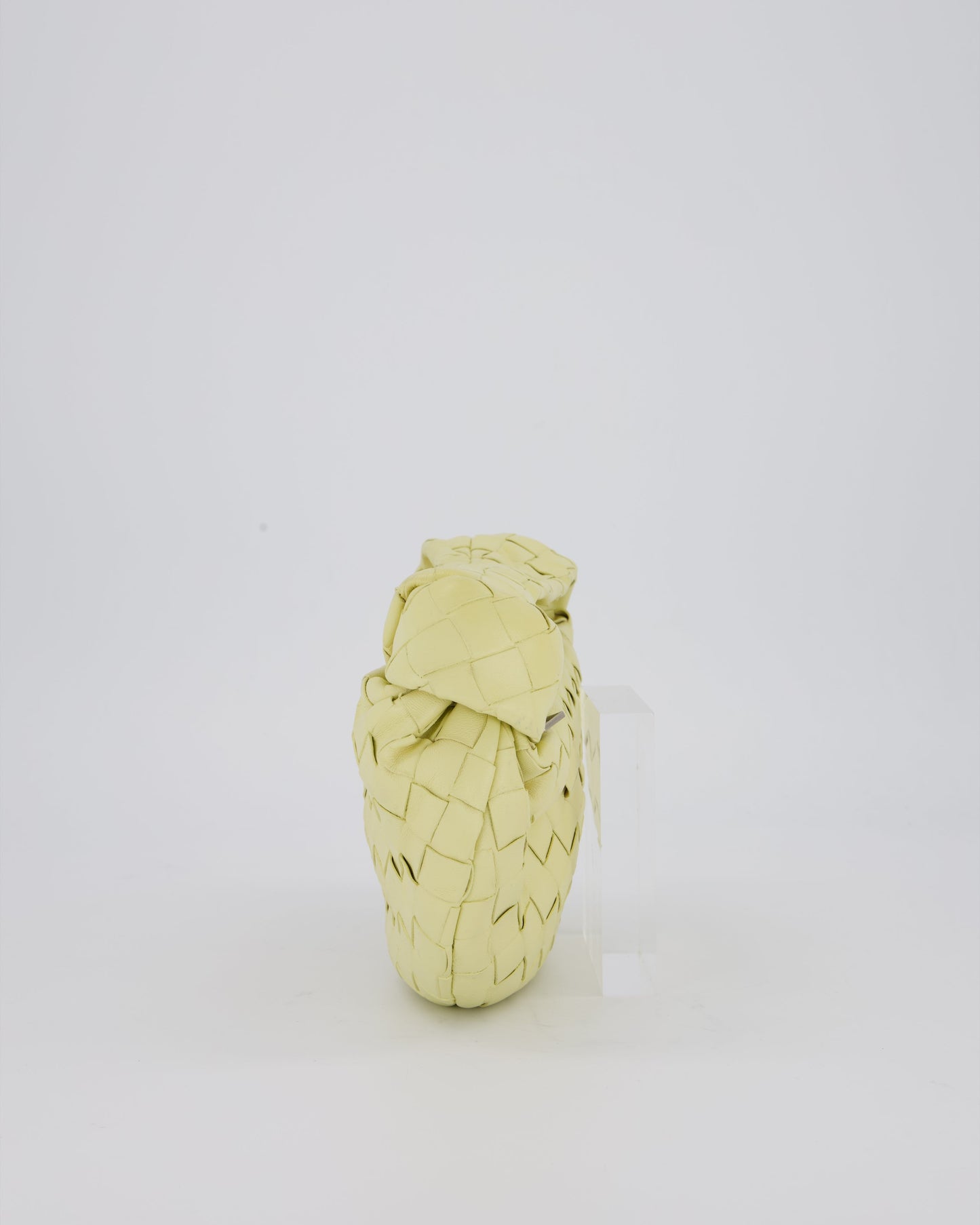 Bottega Veneta Yellow Mini Jodie Bag in Intrecciato Leather with Silver Hardware