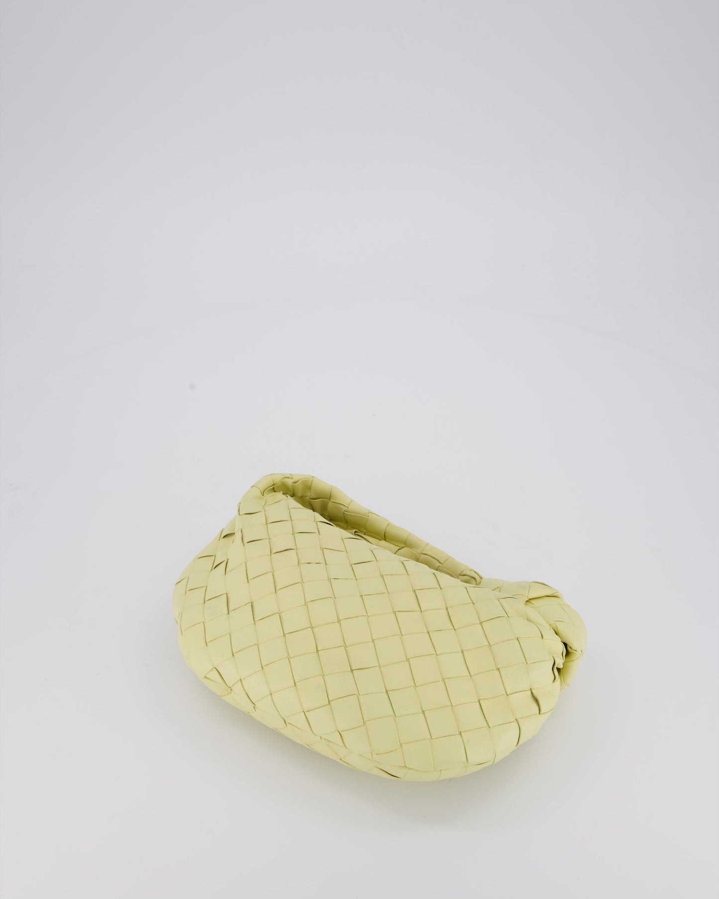 Bottega Veneta Yellow Mini Jodie Bag in Intrecciato Leather with Silver Hardware
