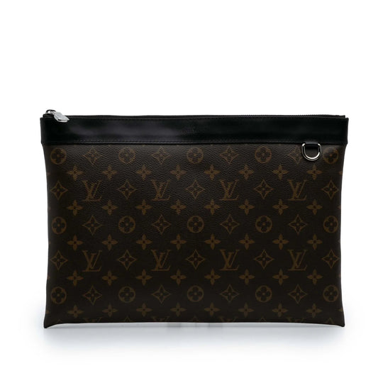 Brown Louis Vuitton Monogram Macassar Discovery Pochette GM Clutch Bag