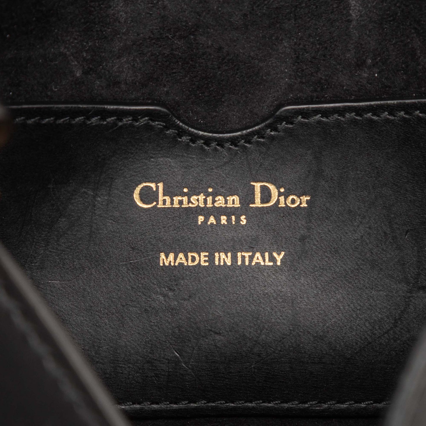 Black Dior Mini Leather D Bee Saddle Bag