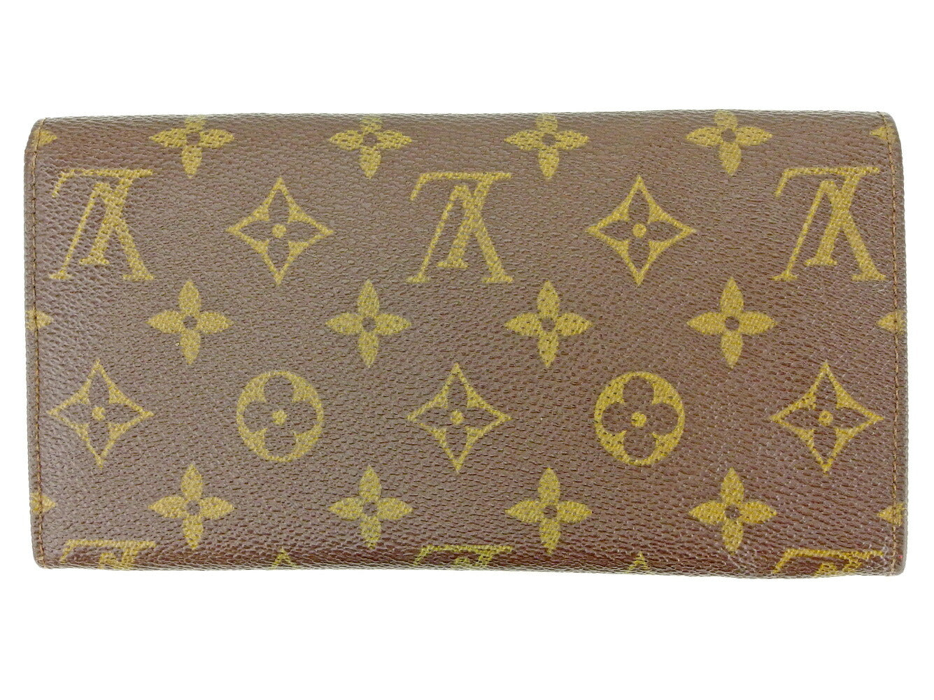 LOUIS VUITTON Long Wallet Purse M61724 Brown beige Pochette Porto MonÃ©credi