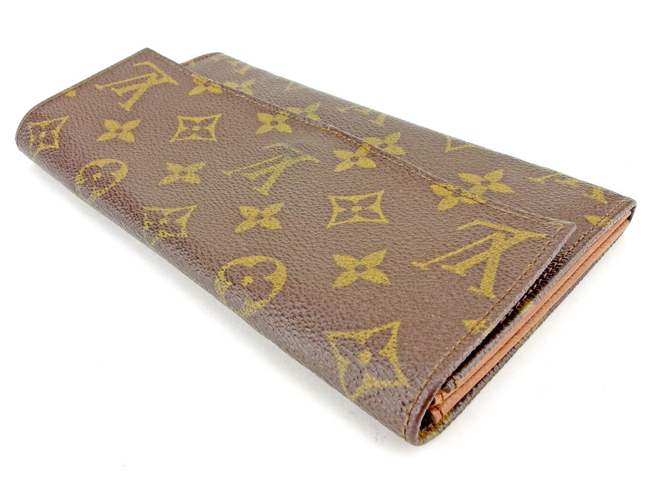 LOUIS VUITTON Long Wallet Purse M61724 Brown beige Pochette Porto MonÃ©credi