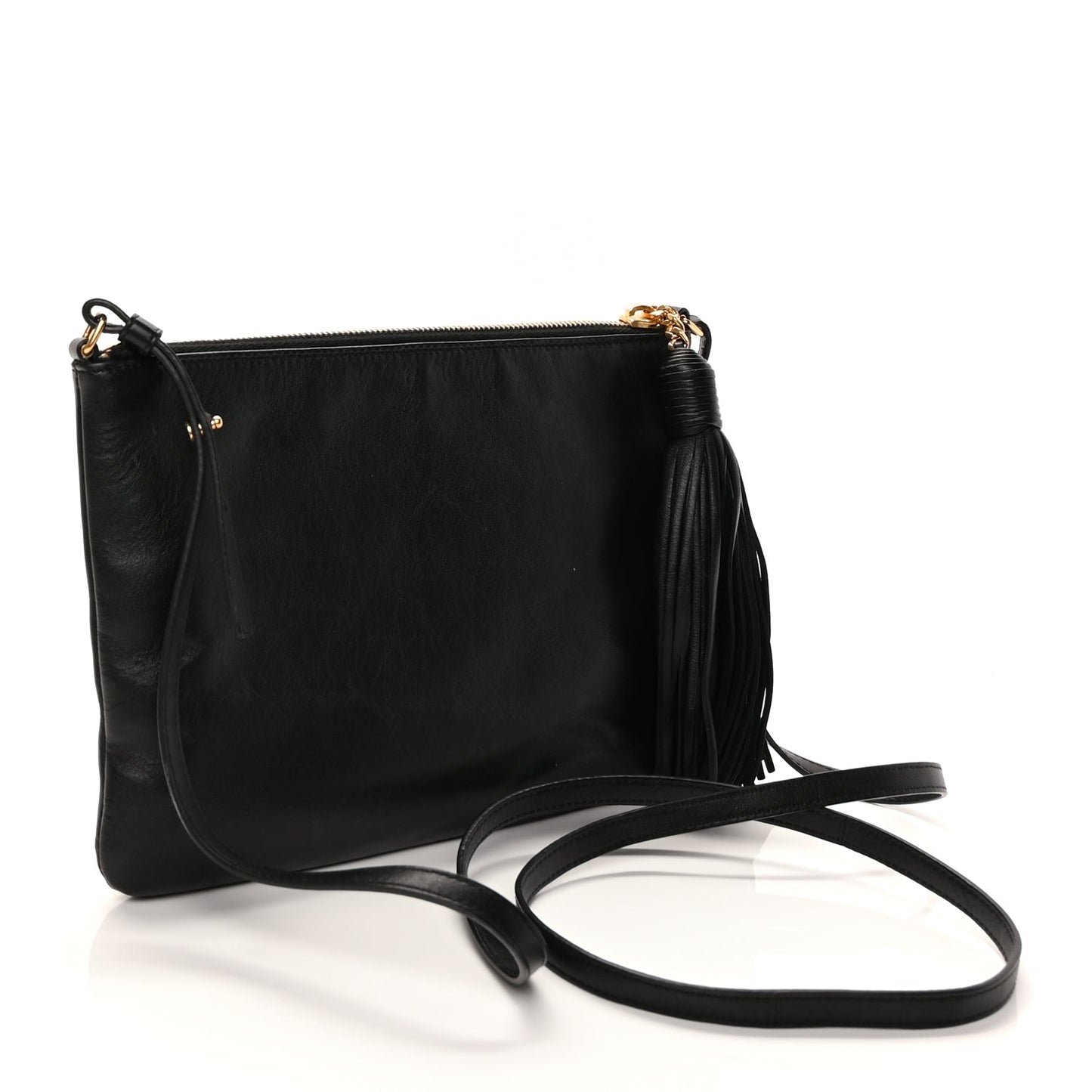 Saint Laurent Calfskin Teen Monogram Crossbody Bag Black