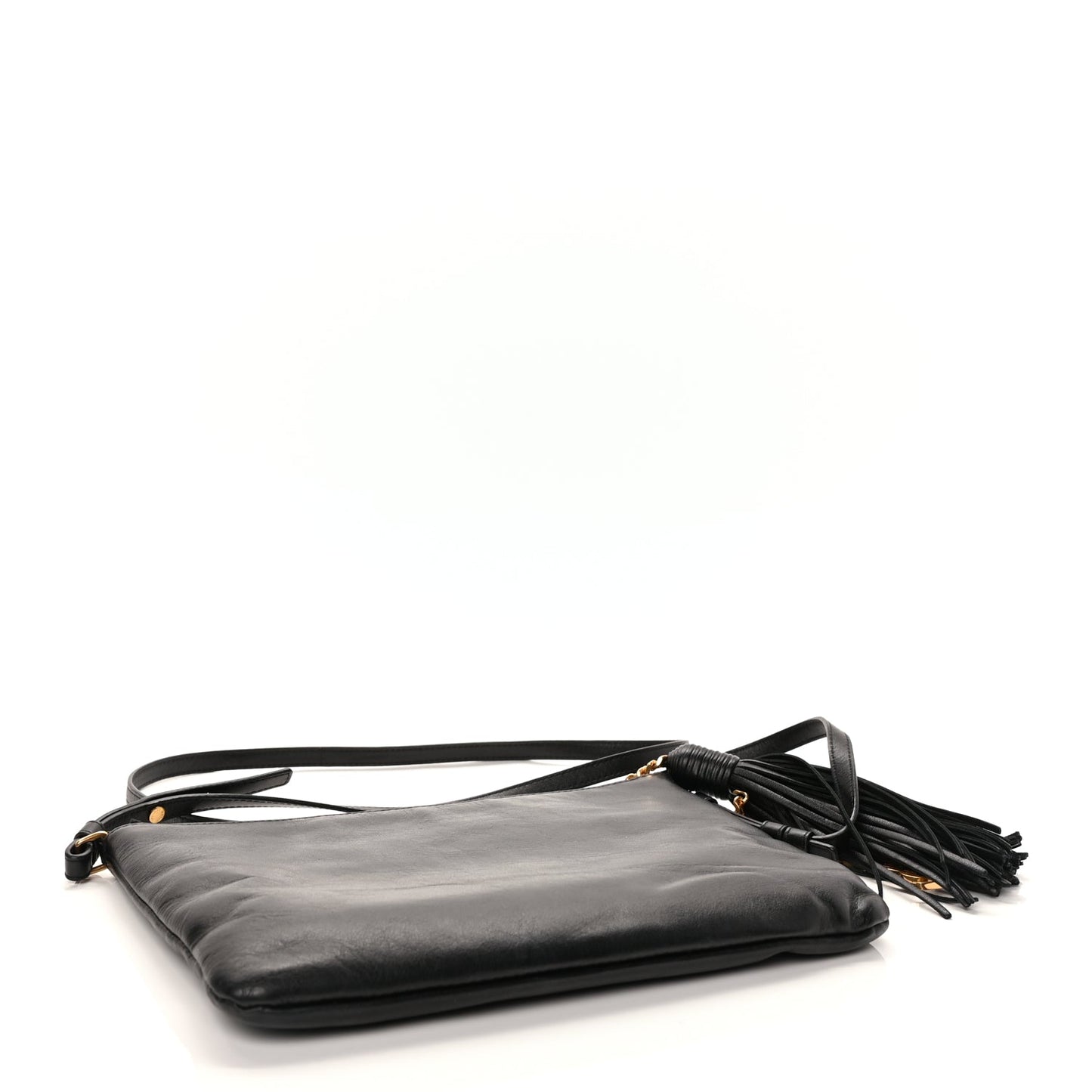 Saint Laurent Calfskin Teen Monogram Crossbody Bag Black