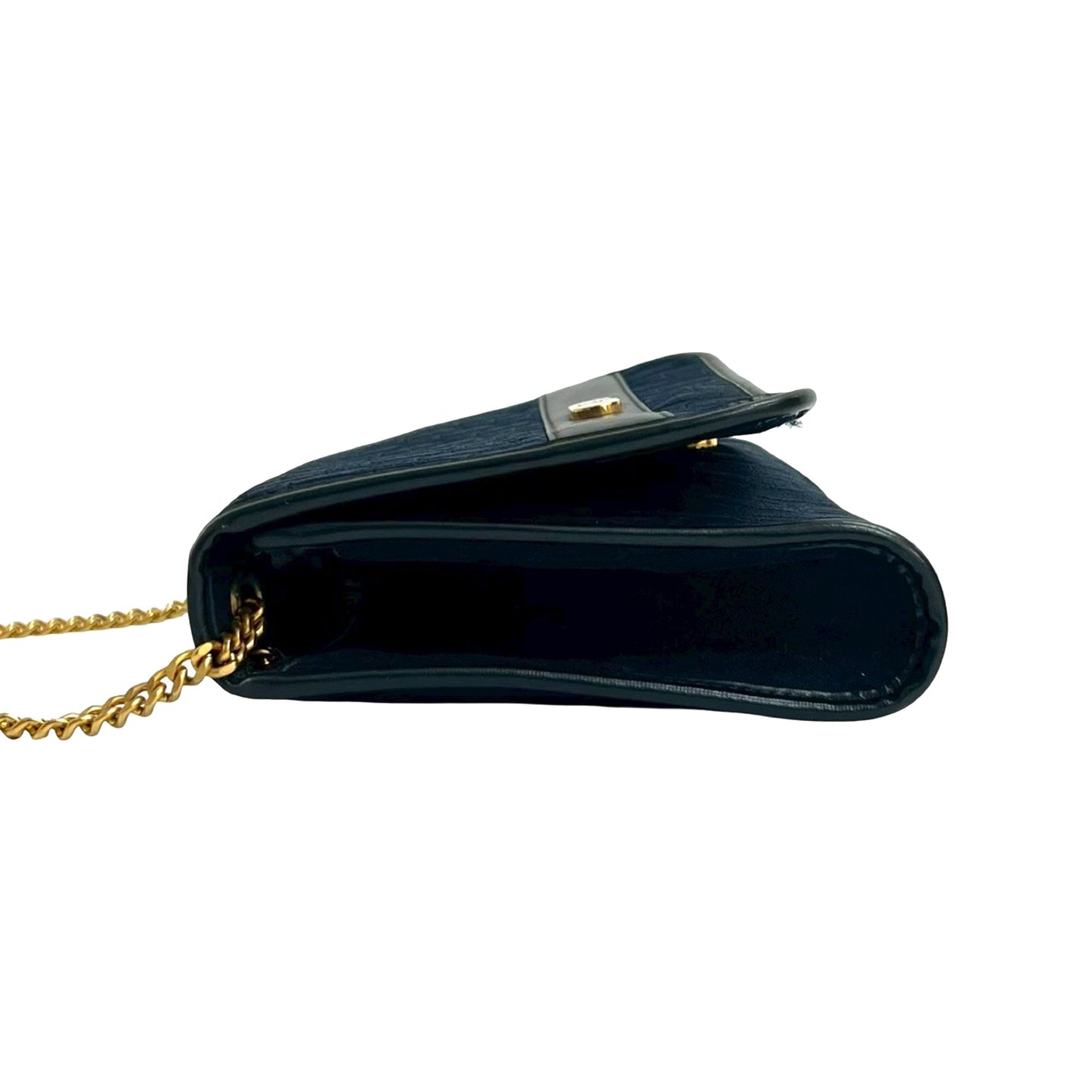 Blue Dior Diorissimo Trotter Canvas Chain Shoulder Bag