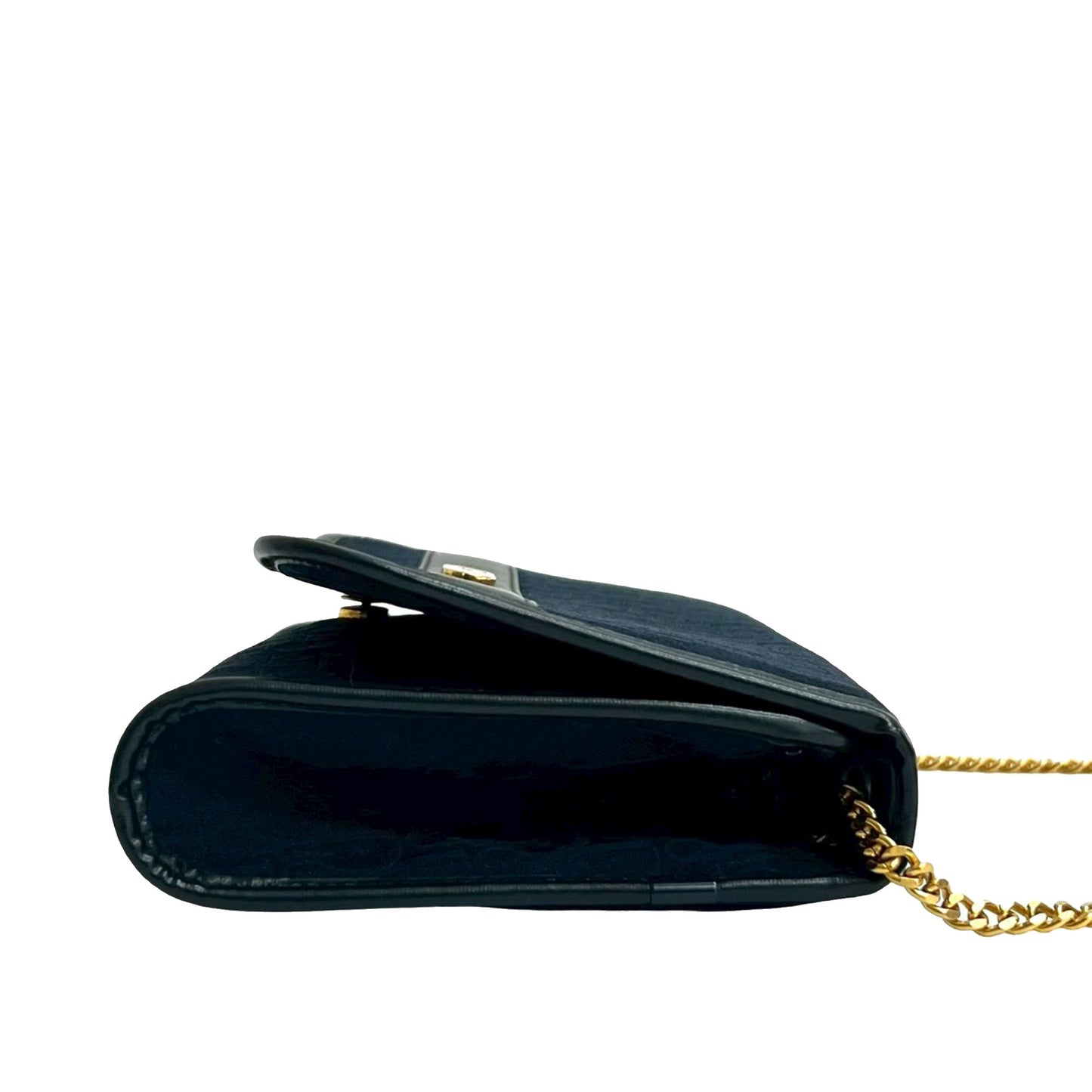 Blue Dior Diorissimo Trotter Canvas Chain Shoulder Bag