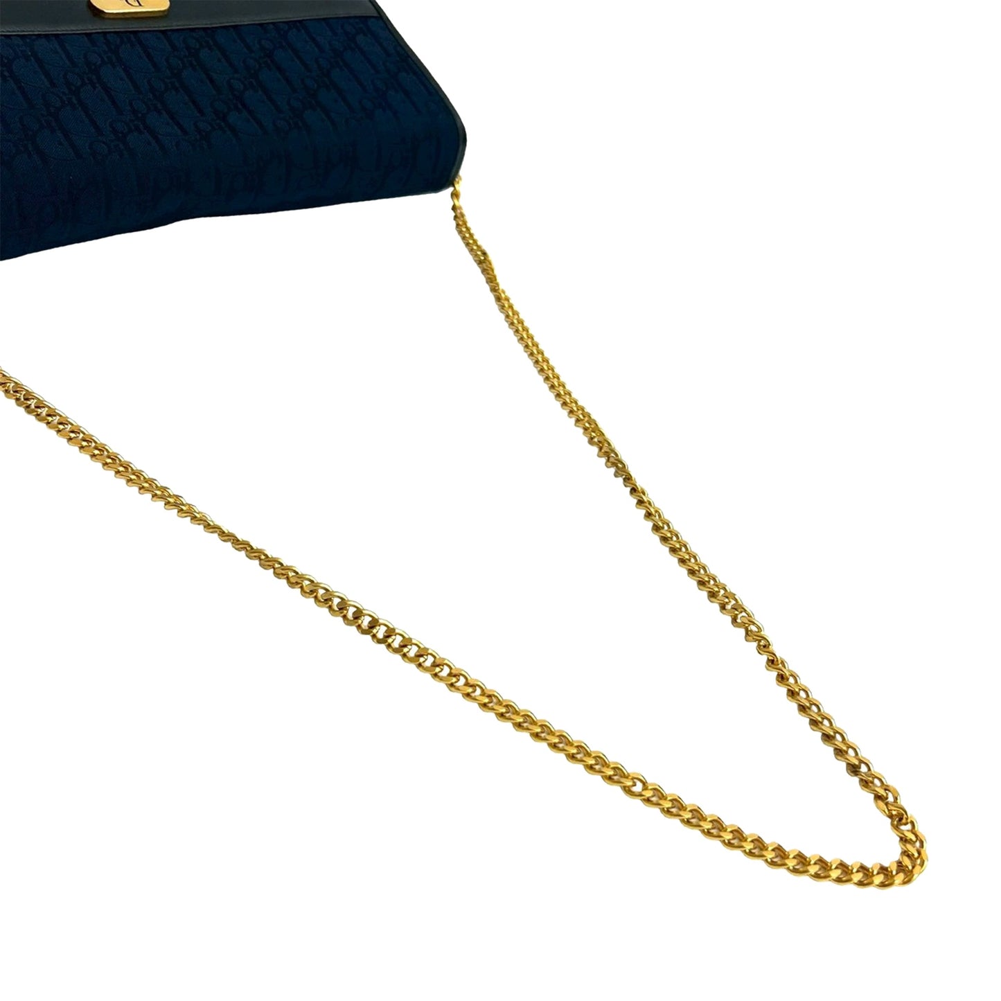Blue Dior Diorissimo Trotter Canvas Chain Shoulder Bag