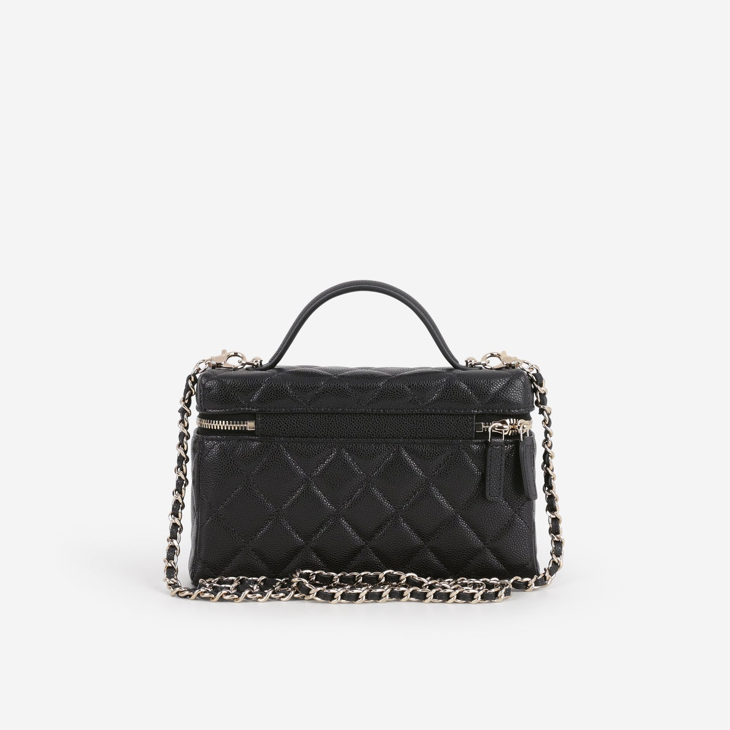 Chanel Top Handle Vanity With Chain - Black Caviar | Champagne Gold Hardware