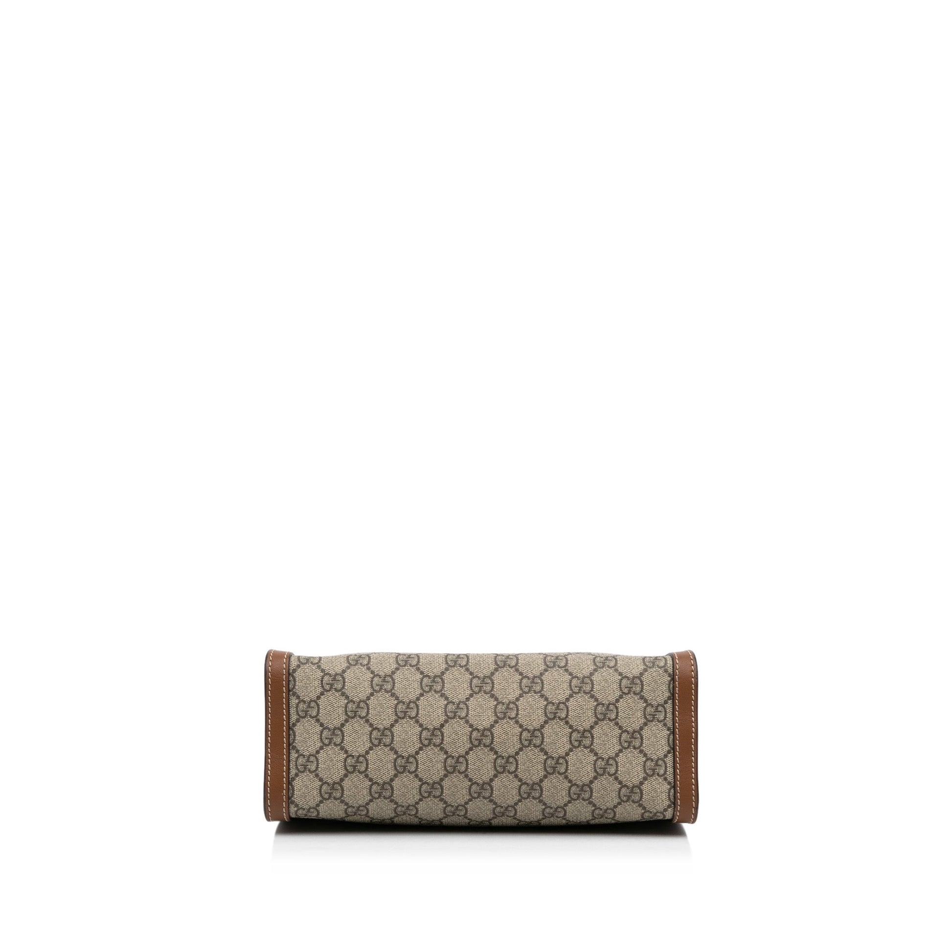 Gucci GG Supreme Brown Leather Chain Tote Style 2