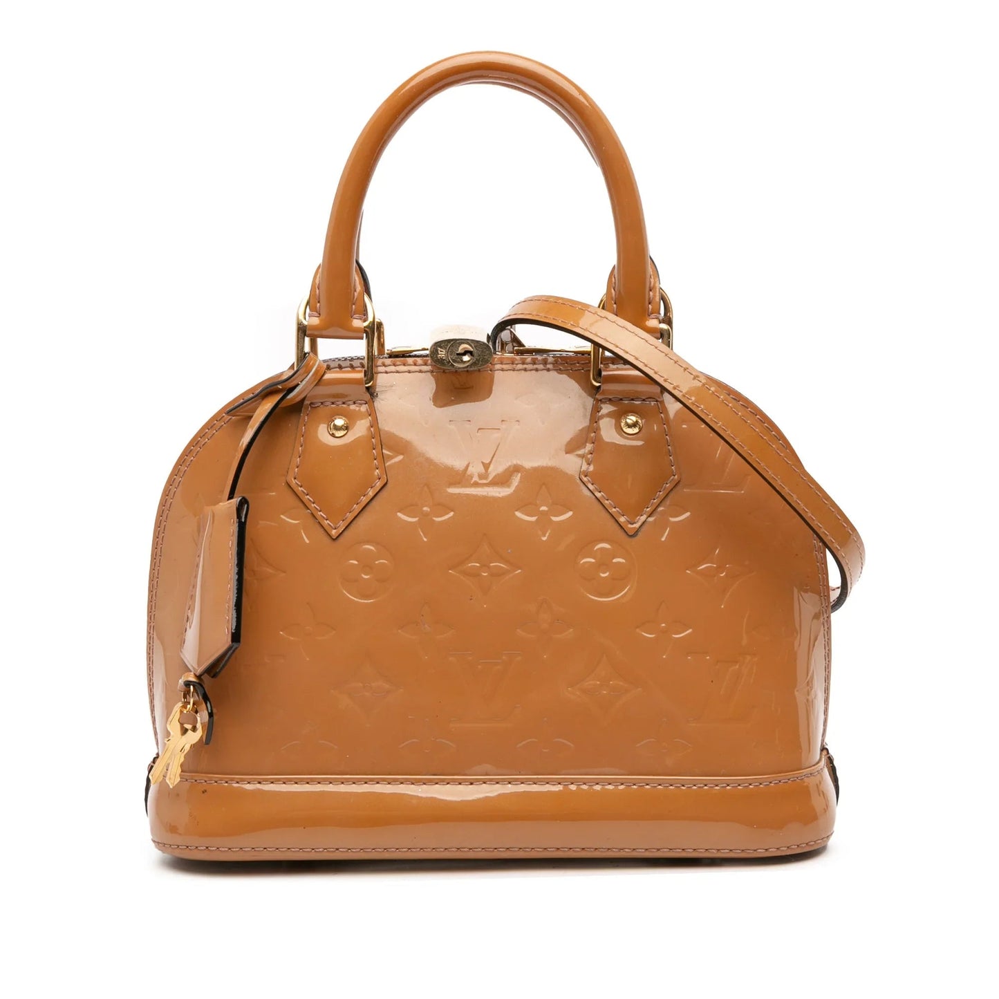 Brown Louis Vuitton Monogram Vernis Alma BB Satchel
