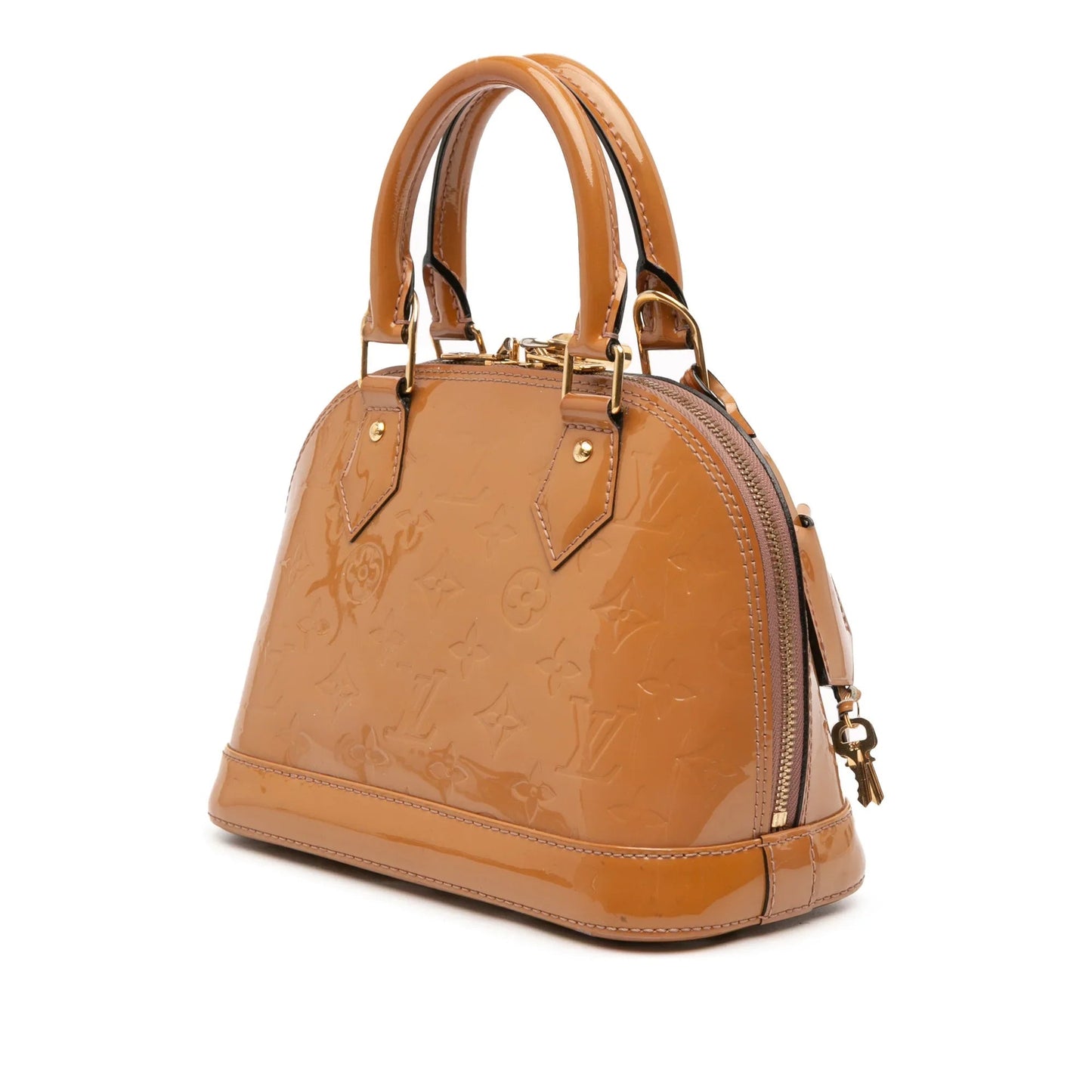 Brown Louis Vuitton Monogram Vernis Alma BB Satchel