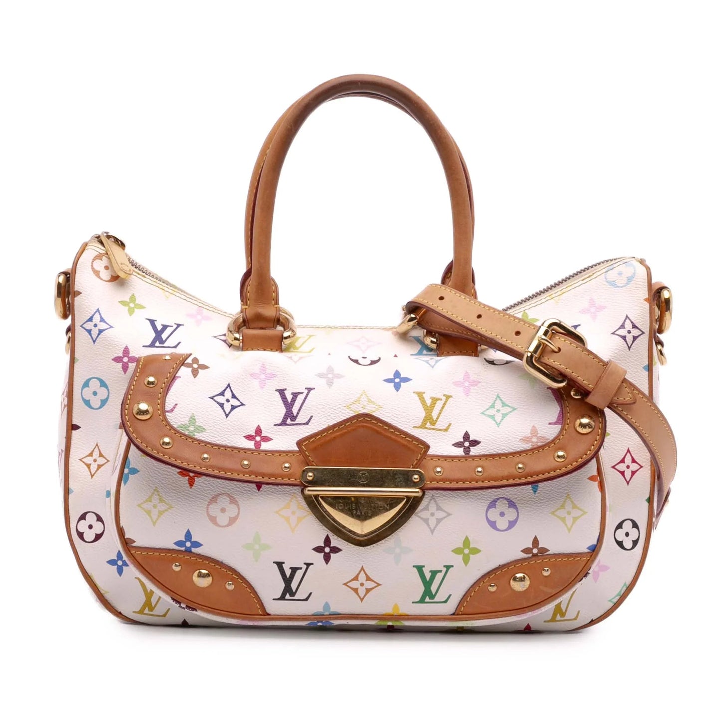 White Louis Vuitton Monogram Multicolore Rita Satchel