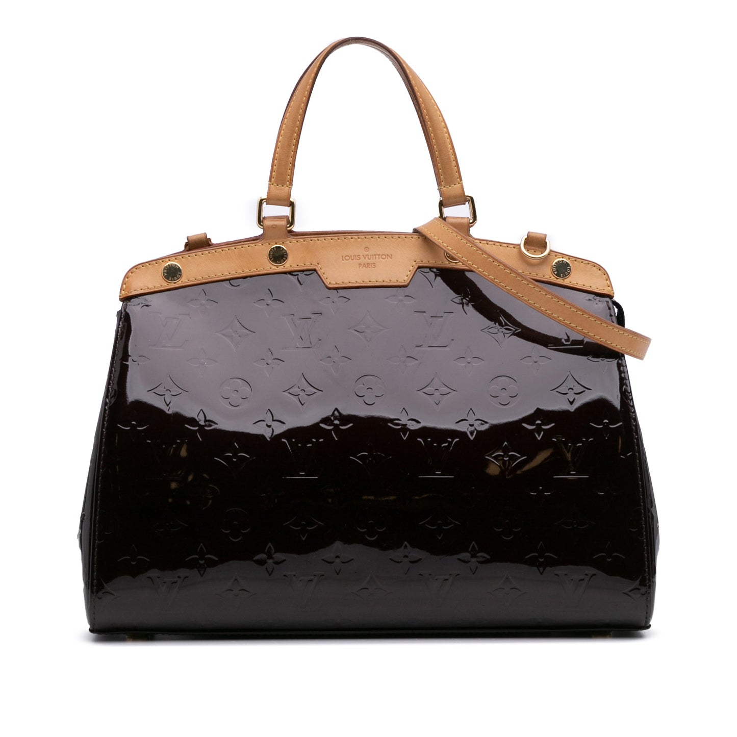 Purple Louis Vuitton Monogram Vernis Brea MM Satchel