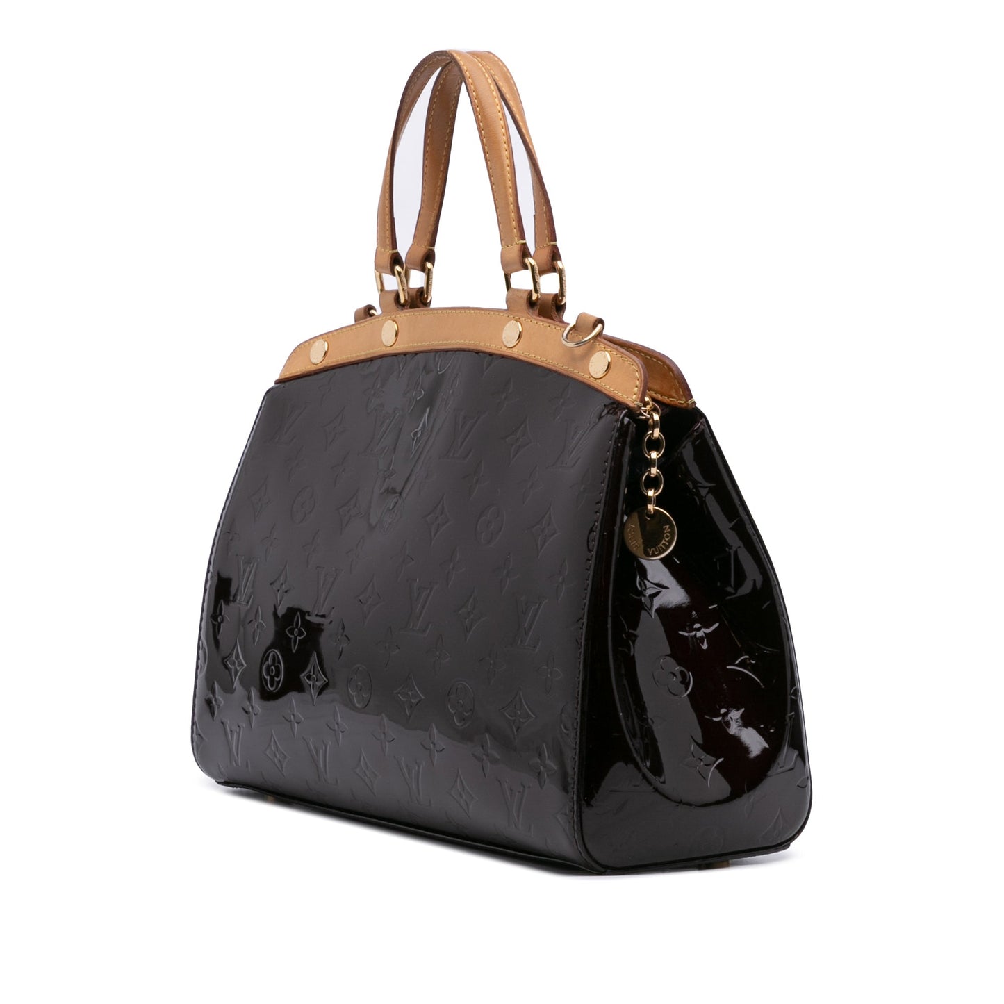 Purple Louis Vuitton Monogram Vernis Brea MM Satchel
