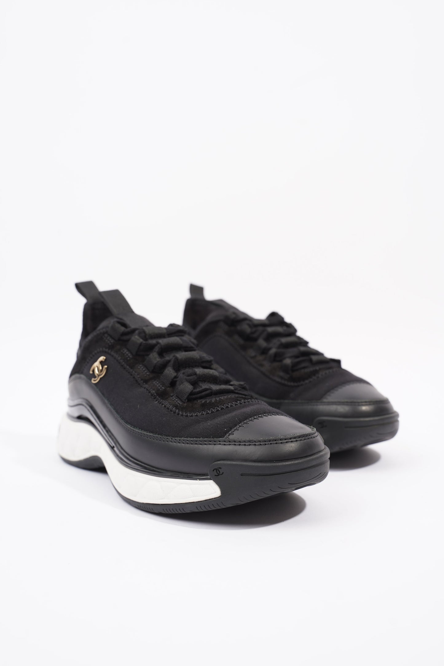 Chanel CC Runners Black   White Nylon EU 36 UK 3