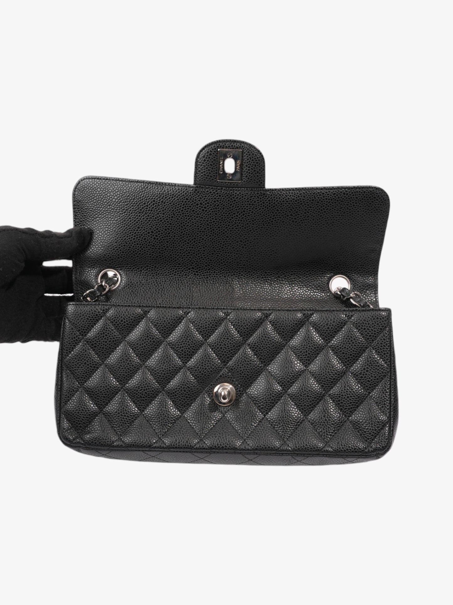Chanel East West Black Caviar Leather