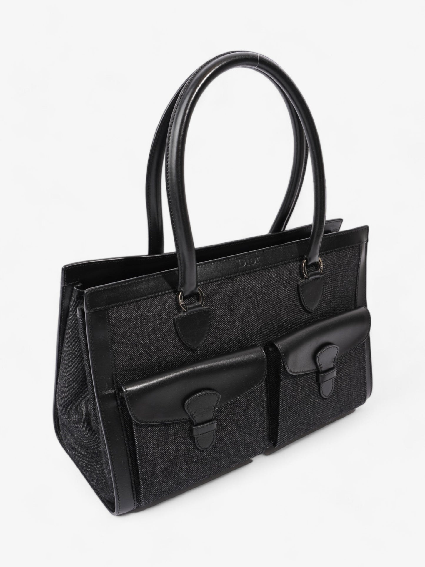 Christian Dior Book Tote Black Denim