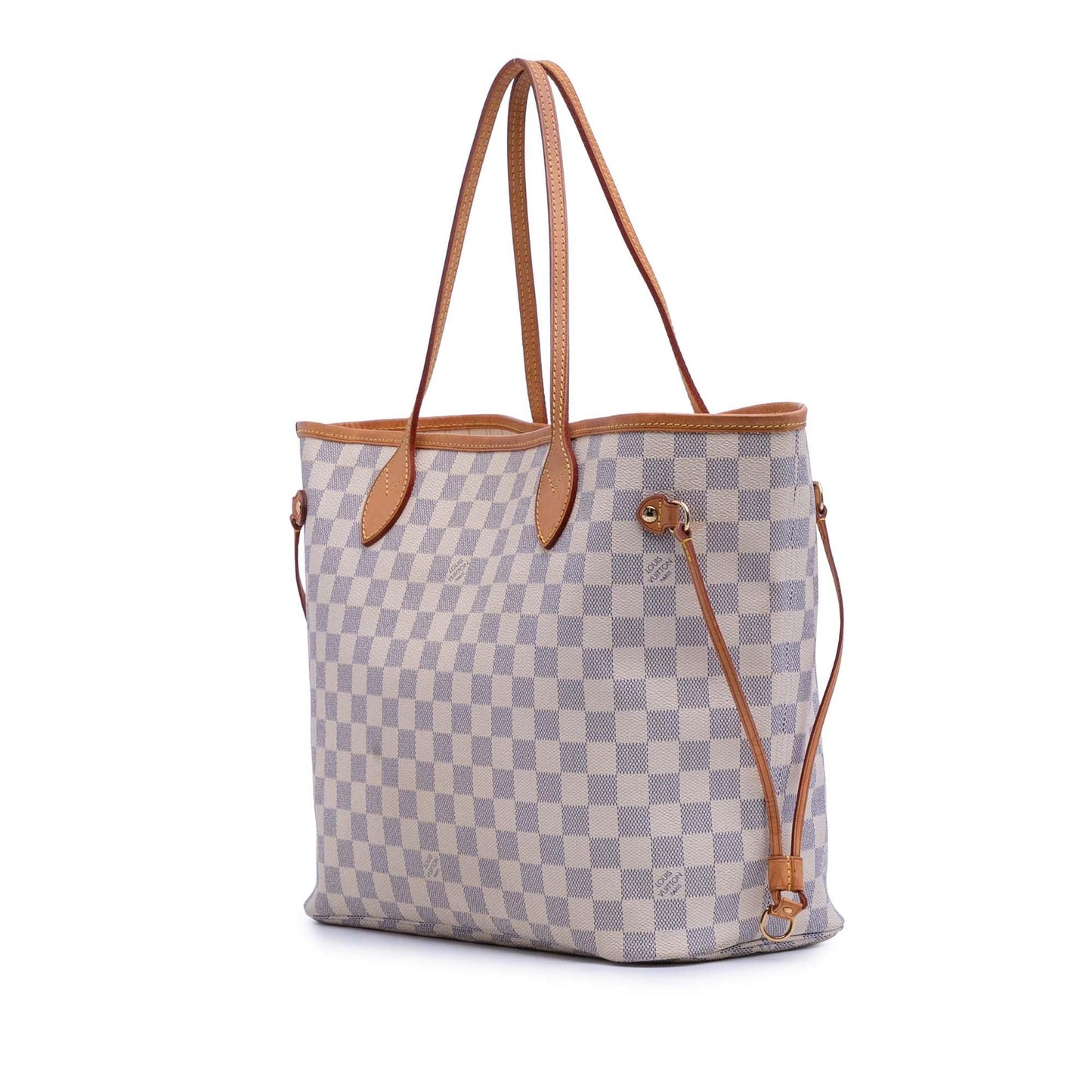 White Louis Vuitton Damier Azur Neverfull MM Tote Bag