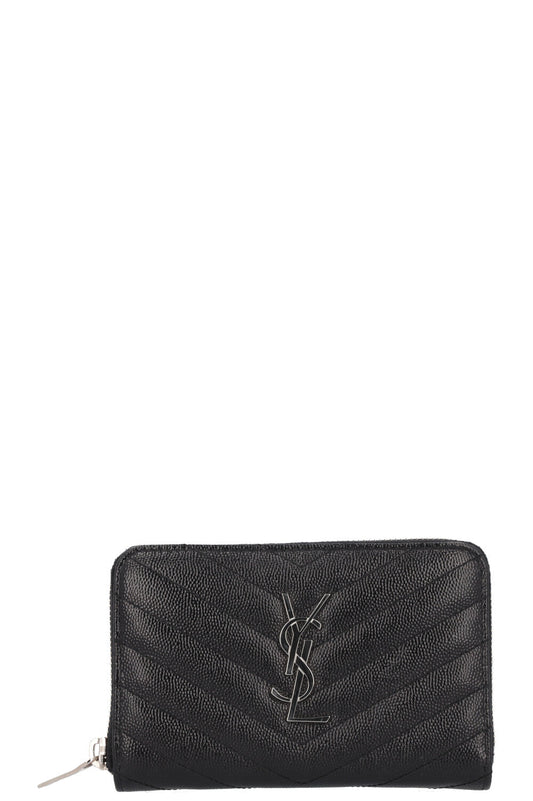 SAINT LAURENT Cassandre Matelassé Wallet Black