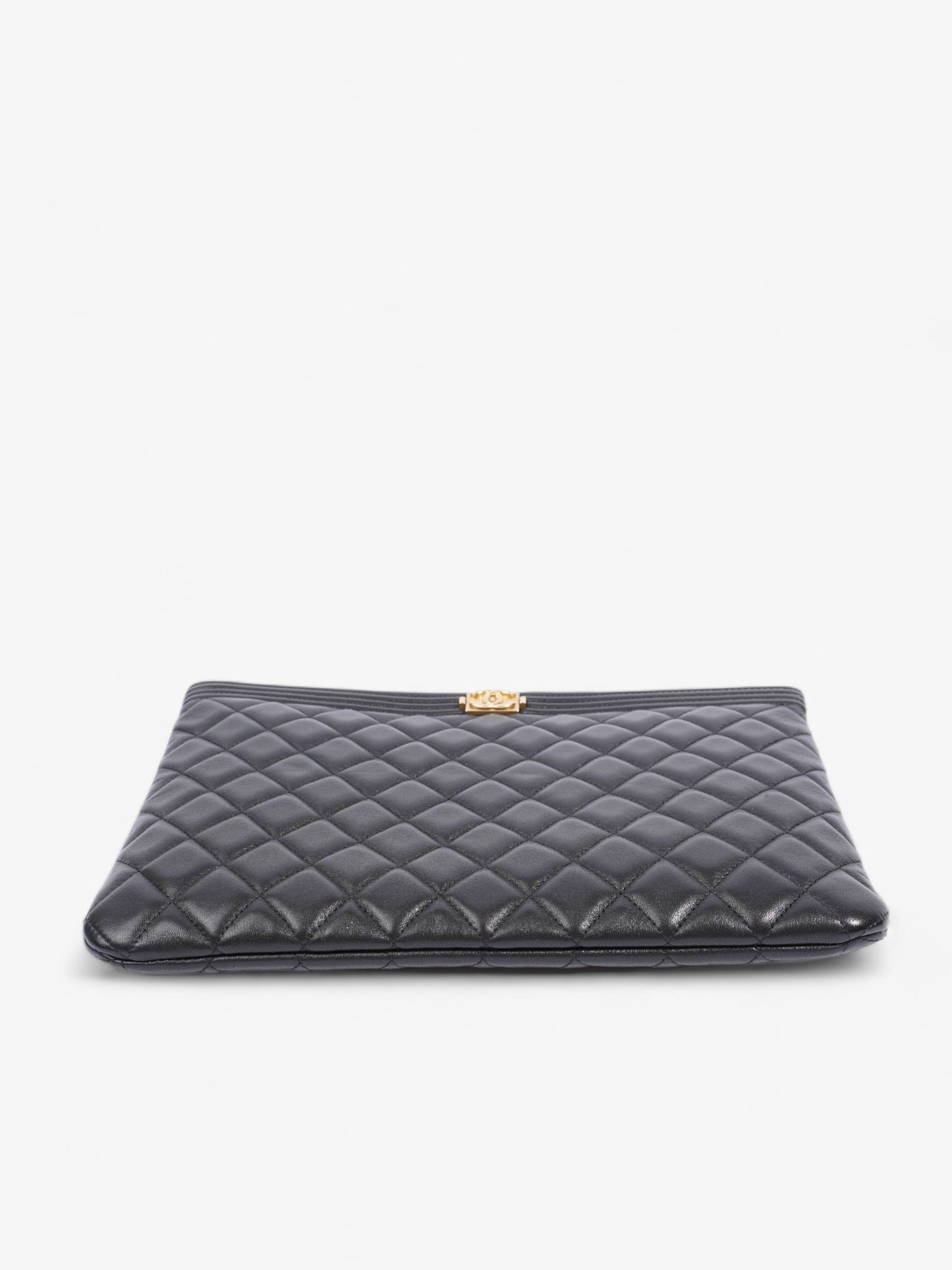 Chanel Medium Boy Pouch Black Lambskin Leather