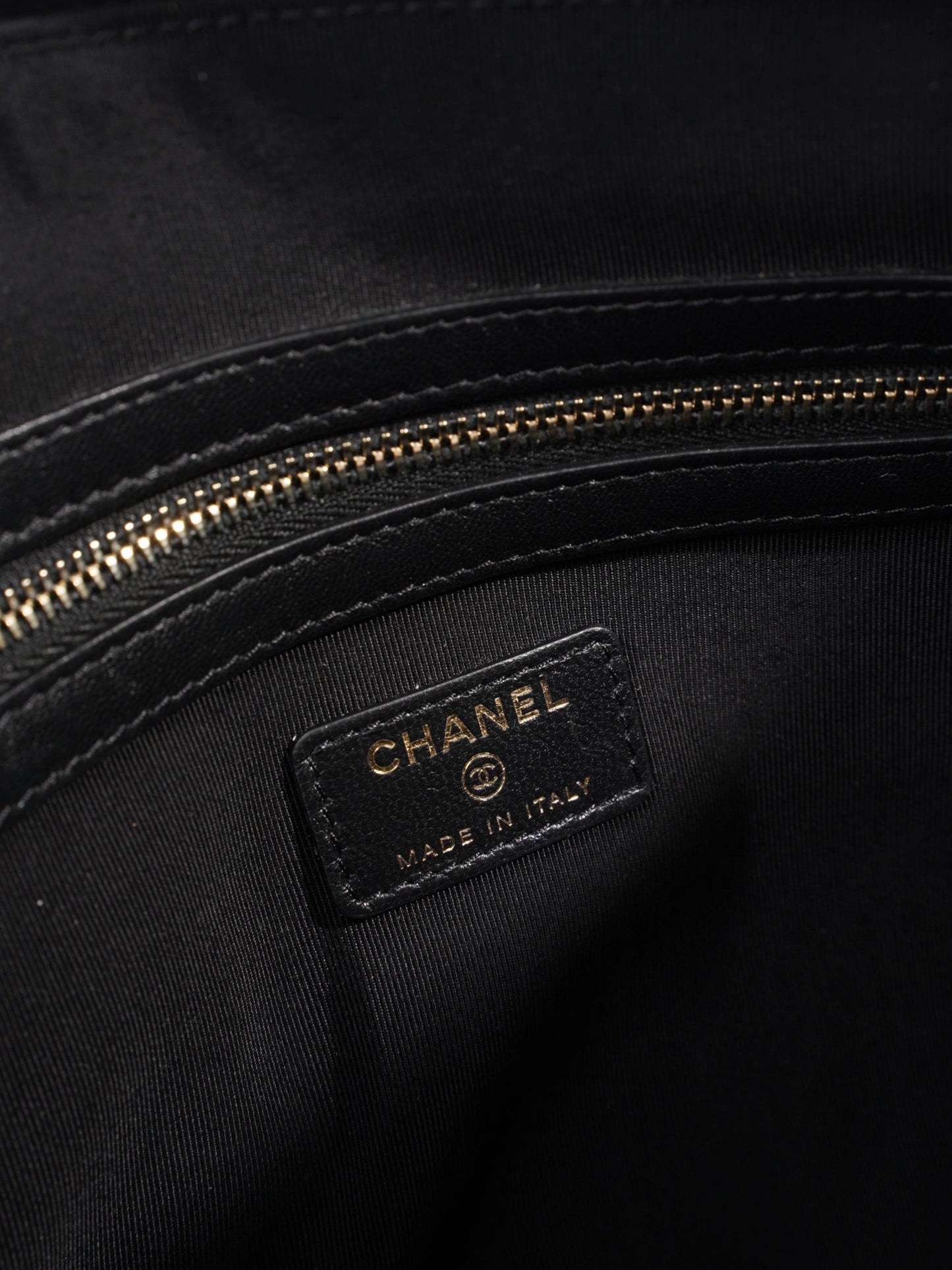 Chanel Medium Boy Pouch Black Lambskin Leather
