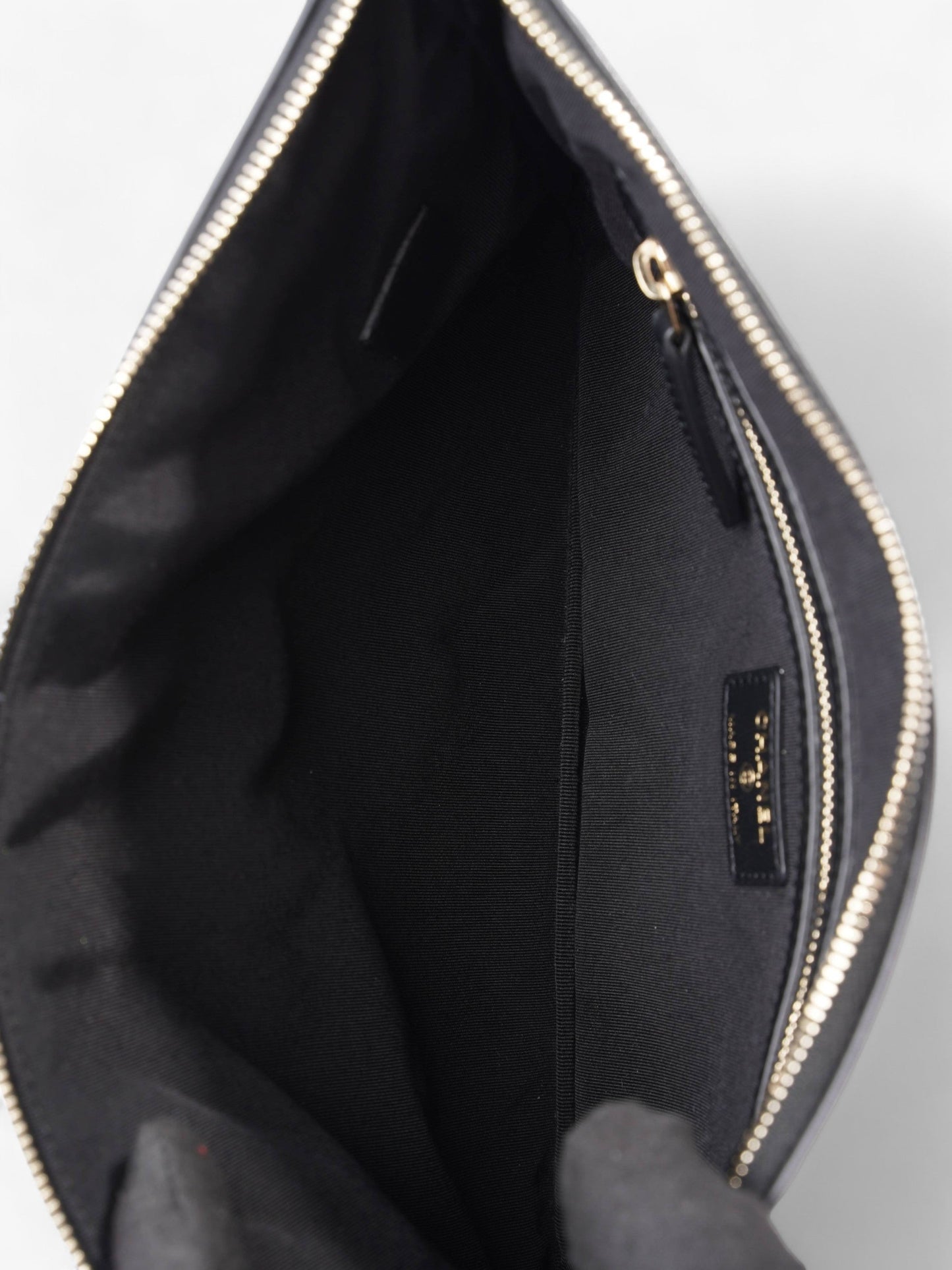 Chanel Medium Boy Pouch Black Lambskin Leather
