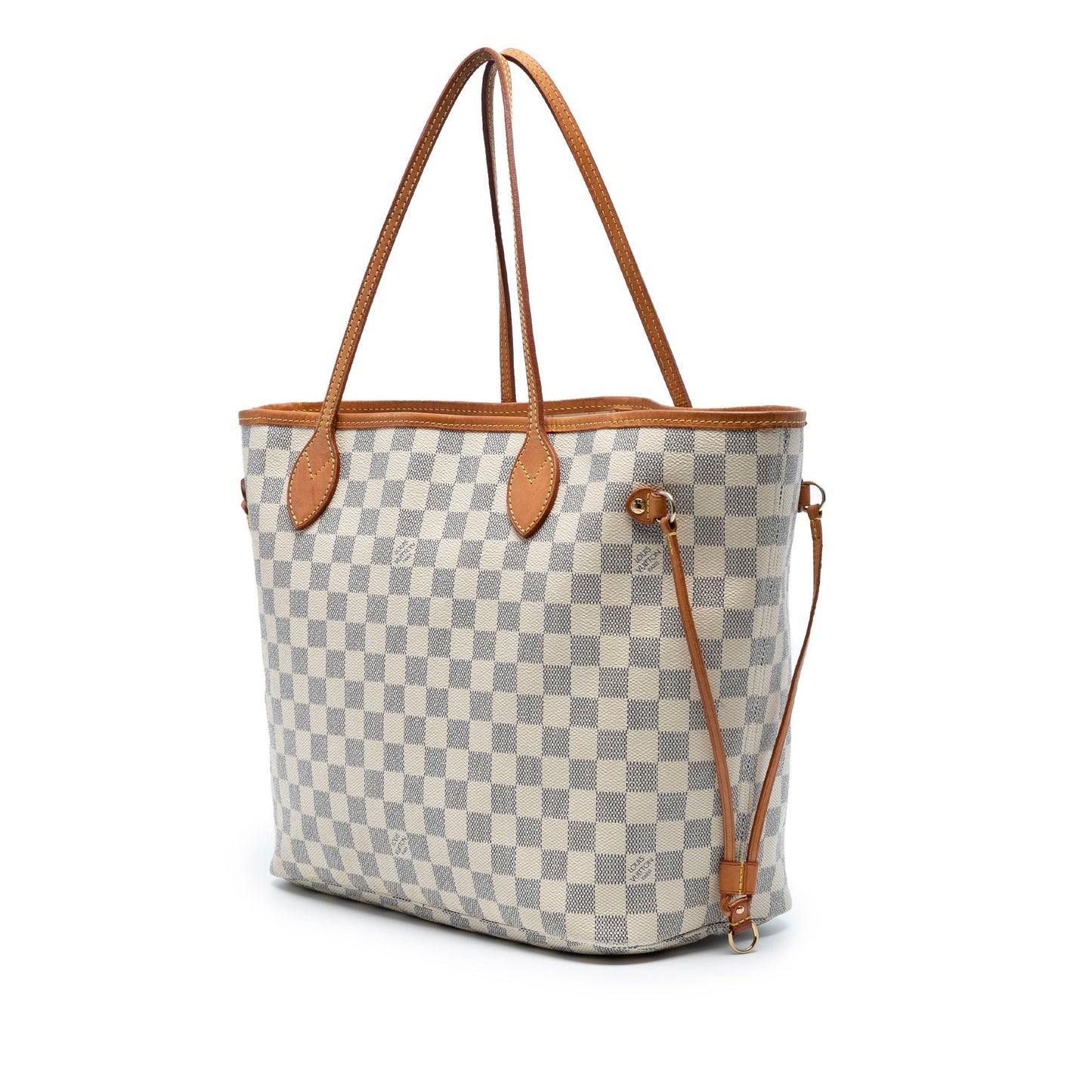 White Louis Vuitton Damier Azur Neverfull MM Tote Bag