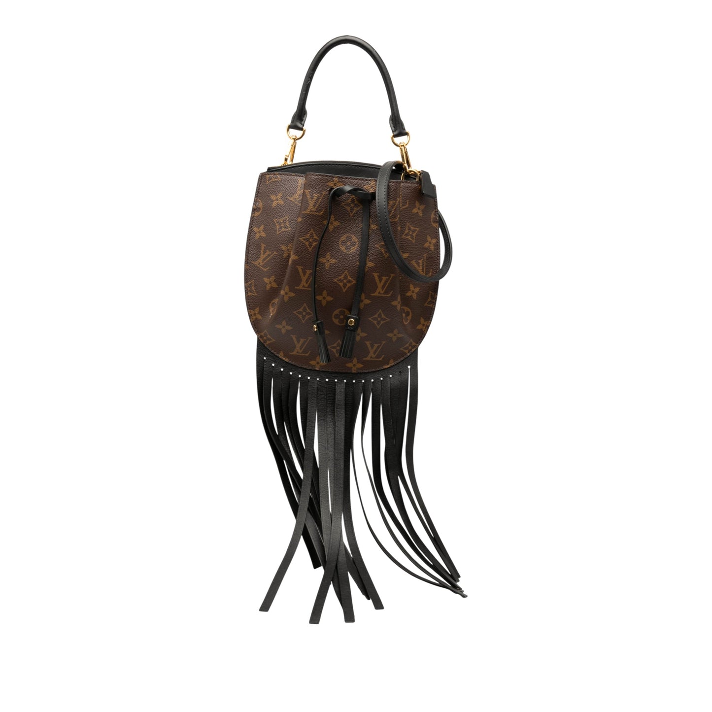 Brown Louis Vuitton Monogram Fringed Noe Bucket Bag
