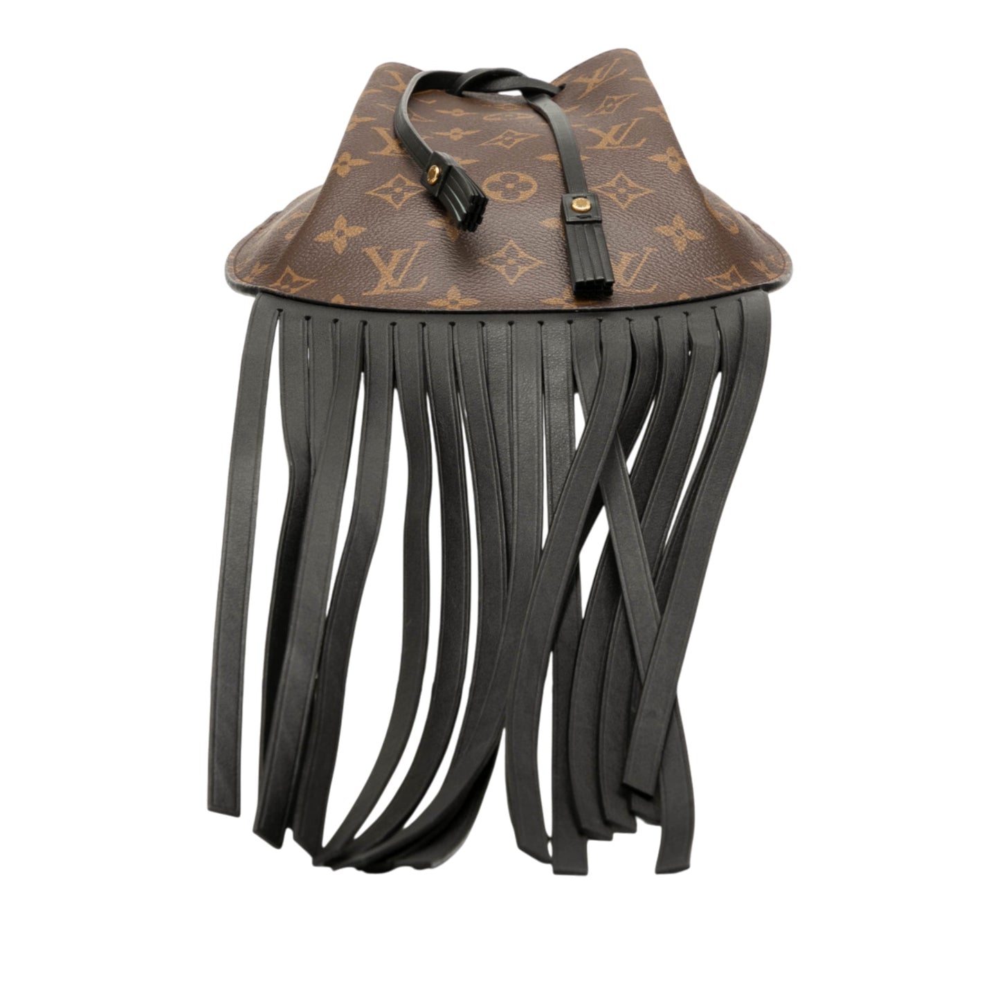 Brown Louis Vuitton Monogram Fringed Noe Bucket Bag