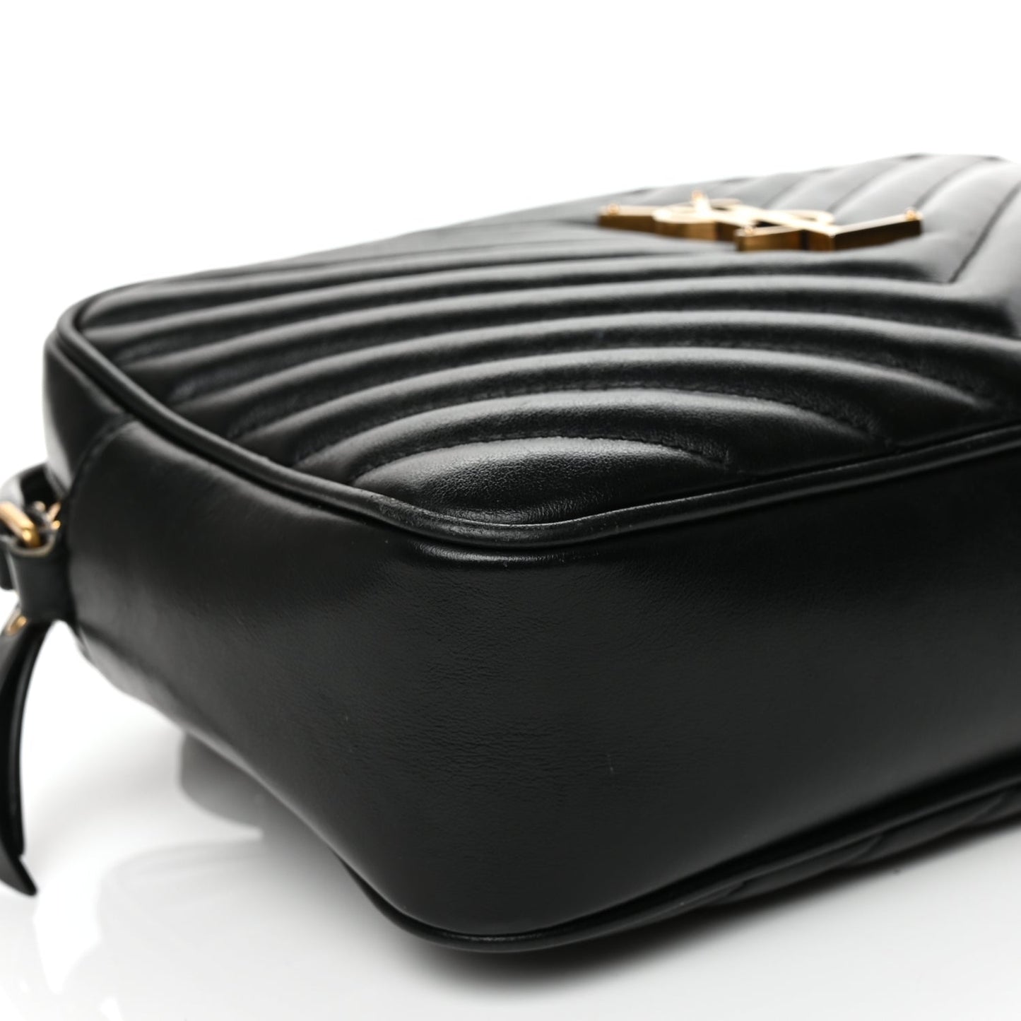 Saint Laurent Calfskin Matelasse Monogram Lou Camera Bag Black