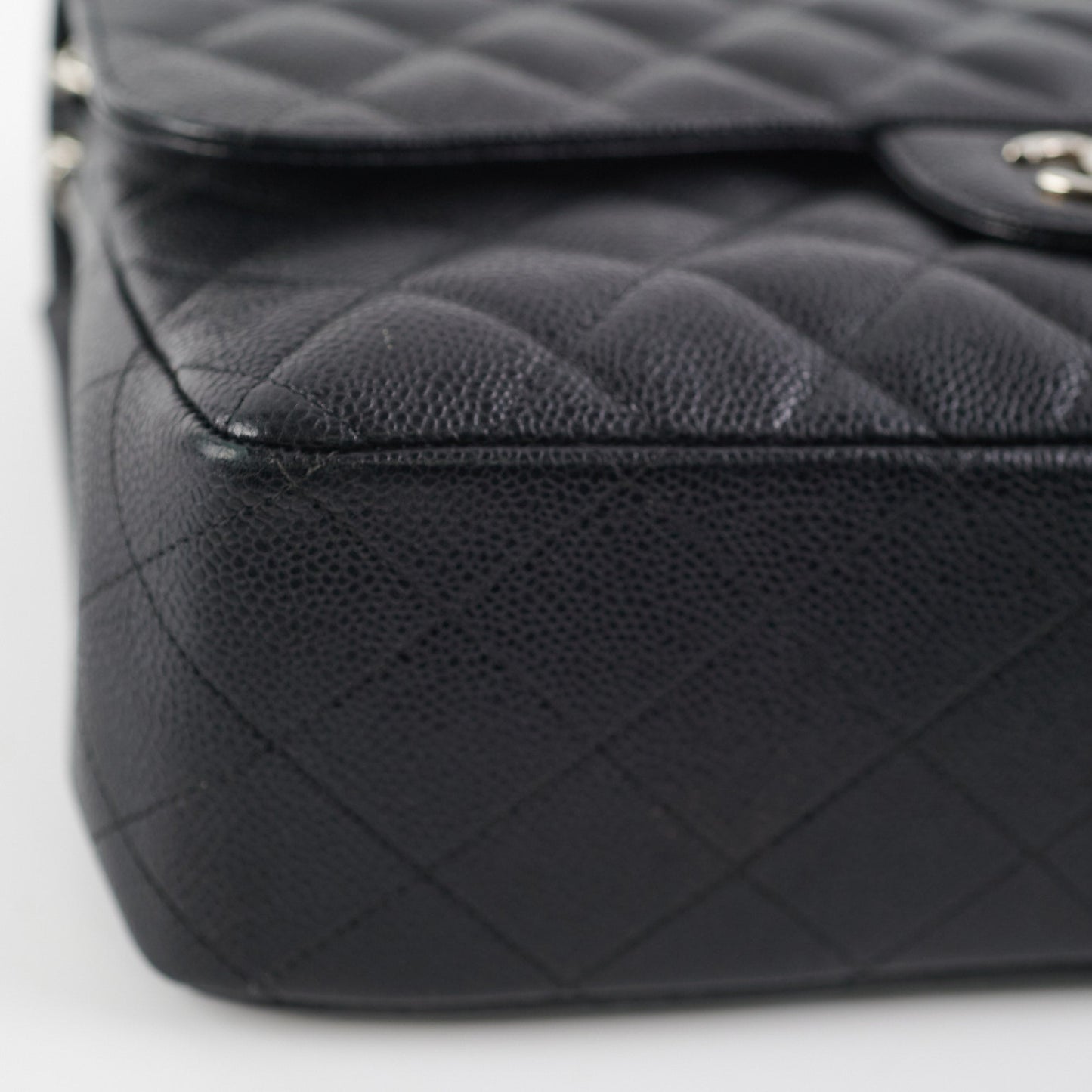 Chanel Quilted Caviar Double Flap Jumbo Black