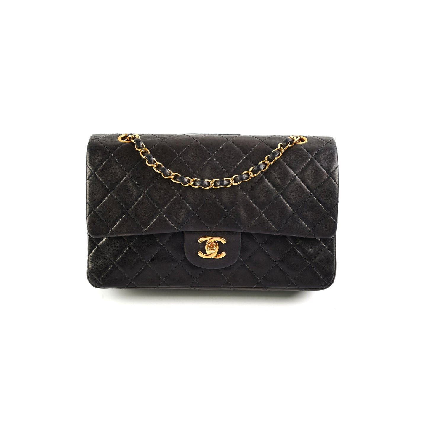 Chanel  Classic Medium/Large 24K Gold Black