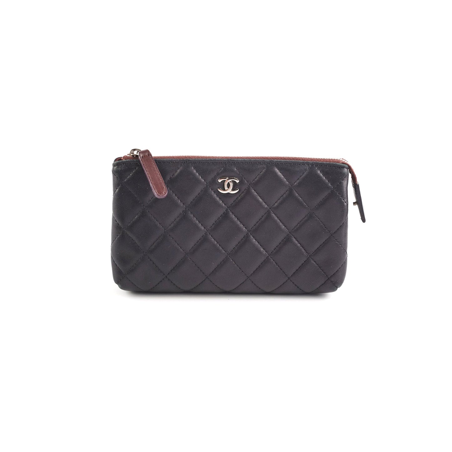Chanel Black Pouch Cosmetic Bag Clutch Black