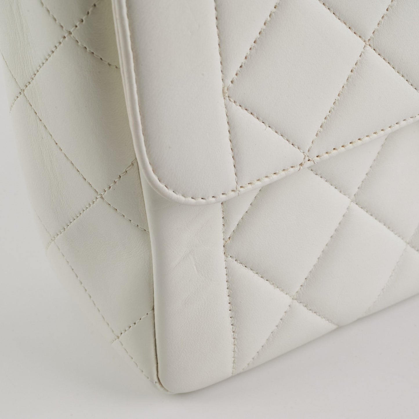 Chanel Quilted  Flap White 24K Gold